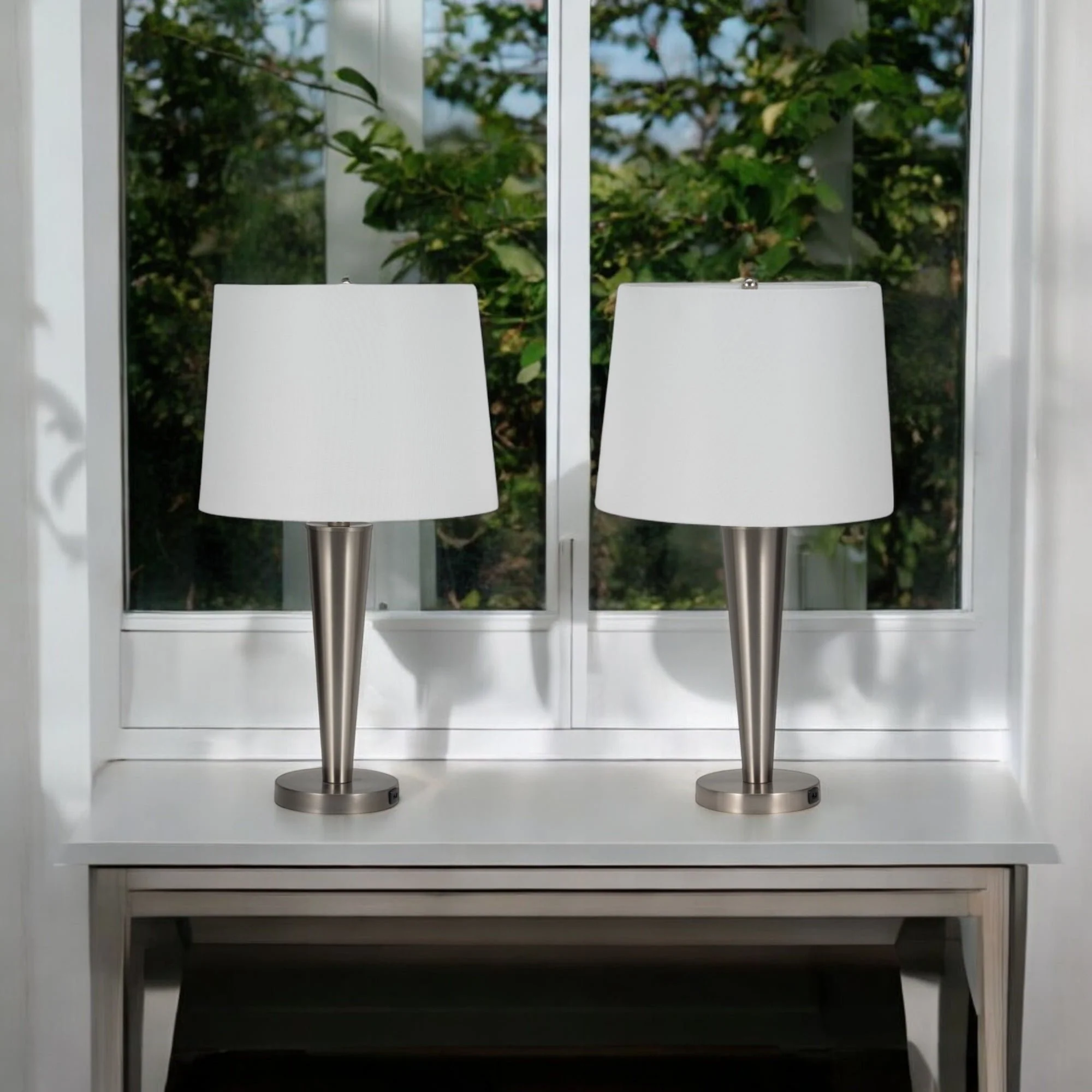 Metal,s/2,25"h,slim Cone Table Lamps,nickel - Image 11