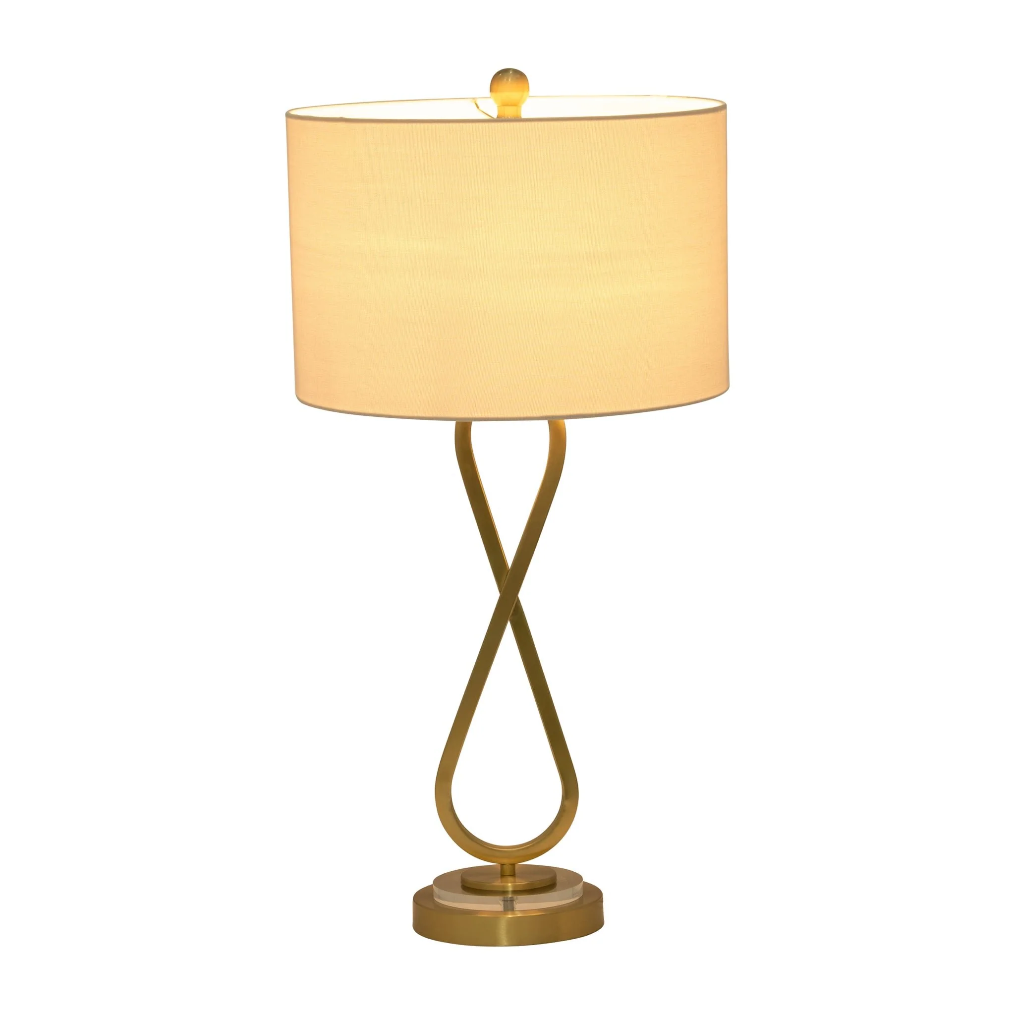 Metal, S/2 28" Infinity Table Lamps, Gold - Image 2