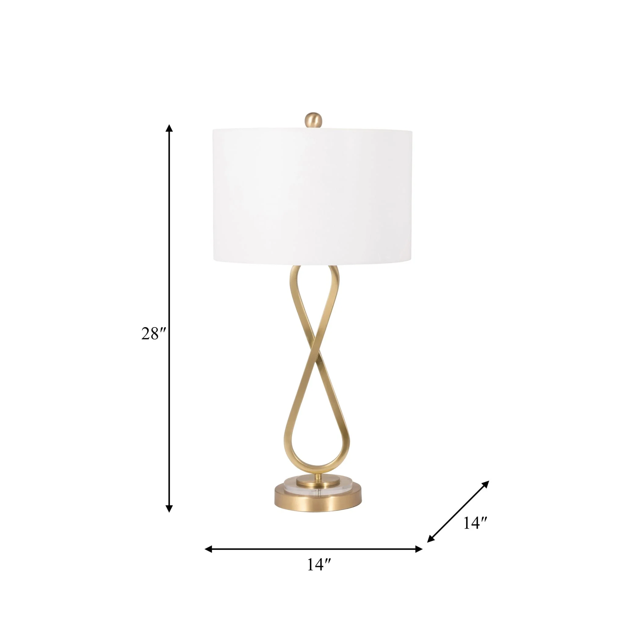 Metal, S/2 28" Infinity Table Lamps, Gold - Image 9