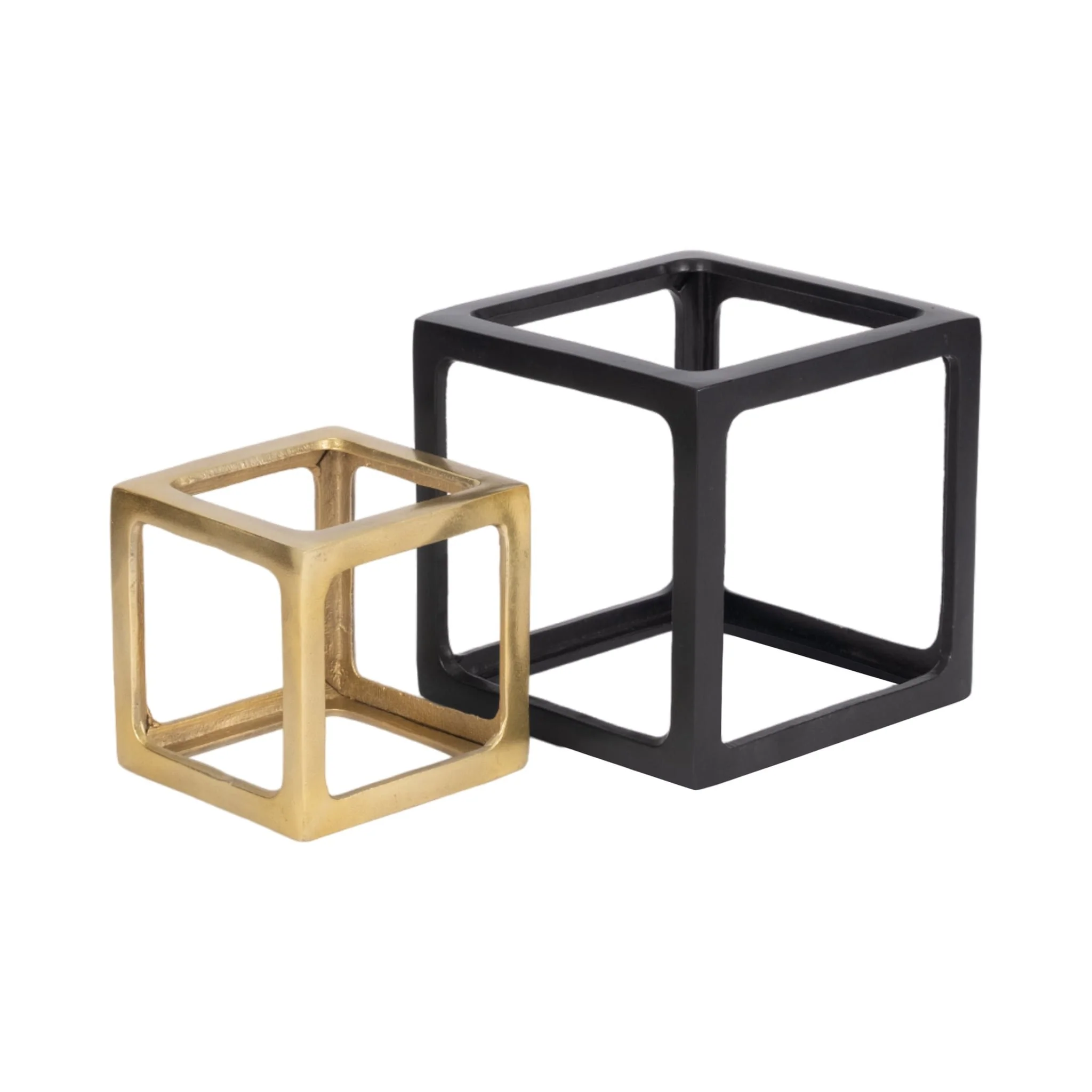Metal, S/2 5/7" Open Square Object, Multi - Image 8