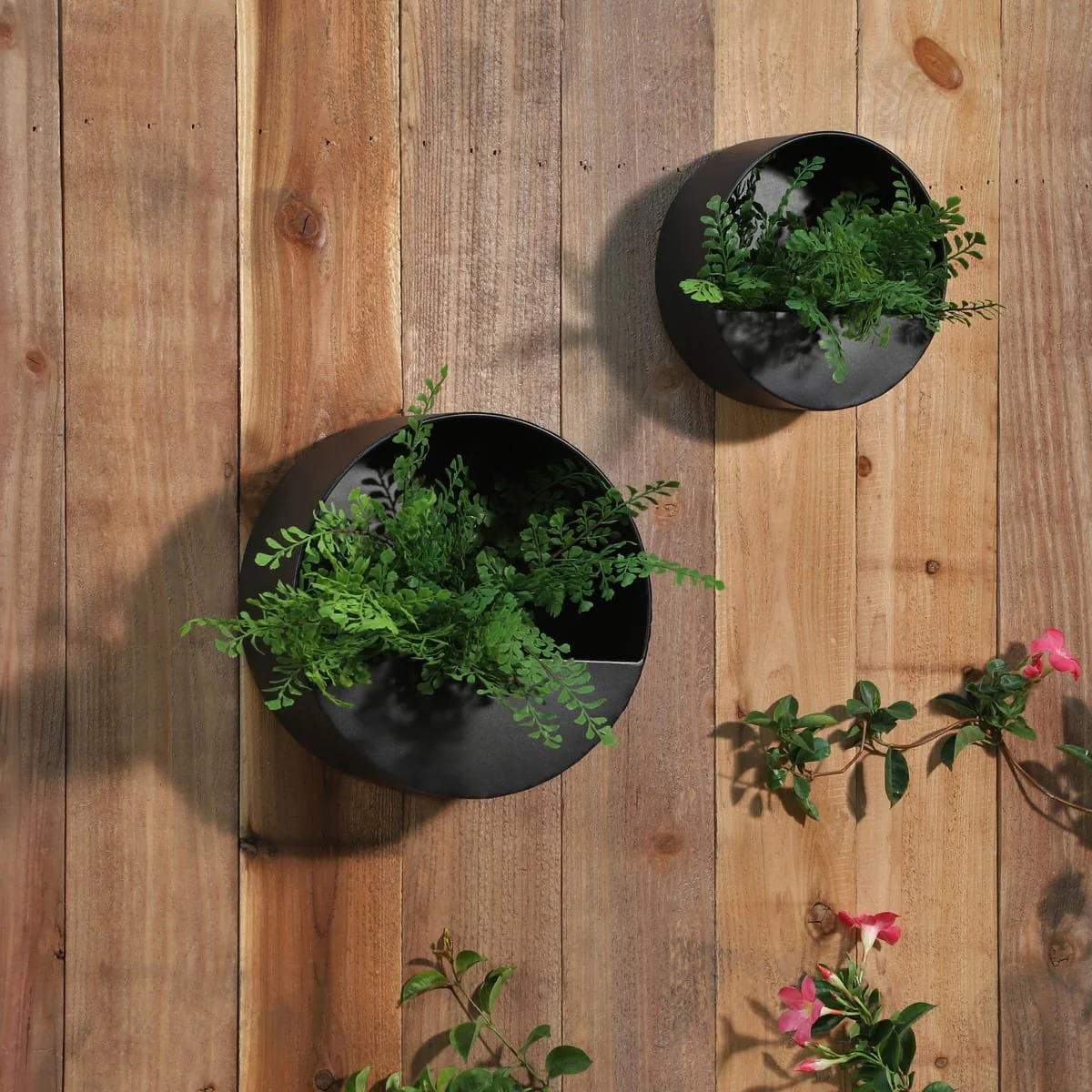 Metal S/2 9/12" Wall Planters, Black - Image 9
