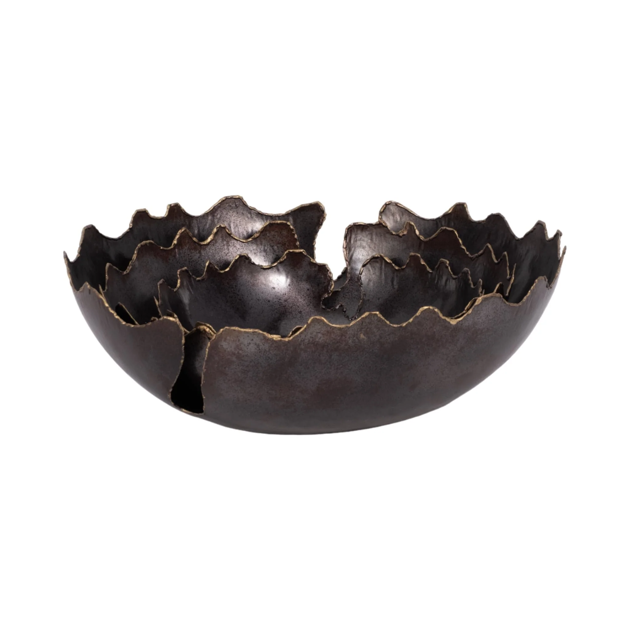 Metal S/3 12/15/18" Chipped Bowls, Black - Image 5