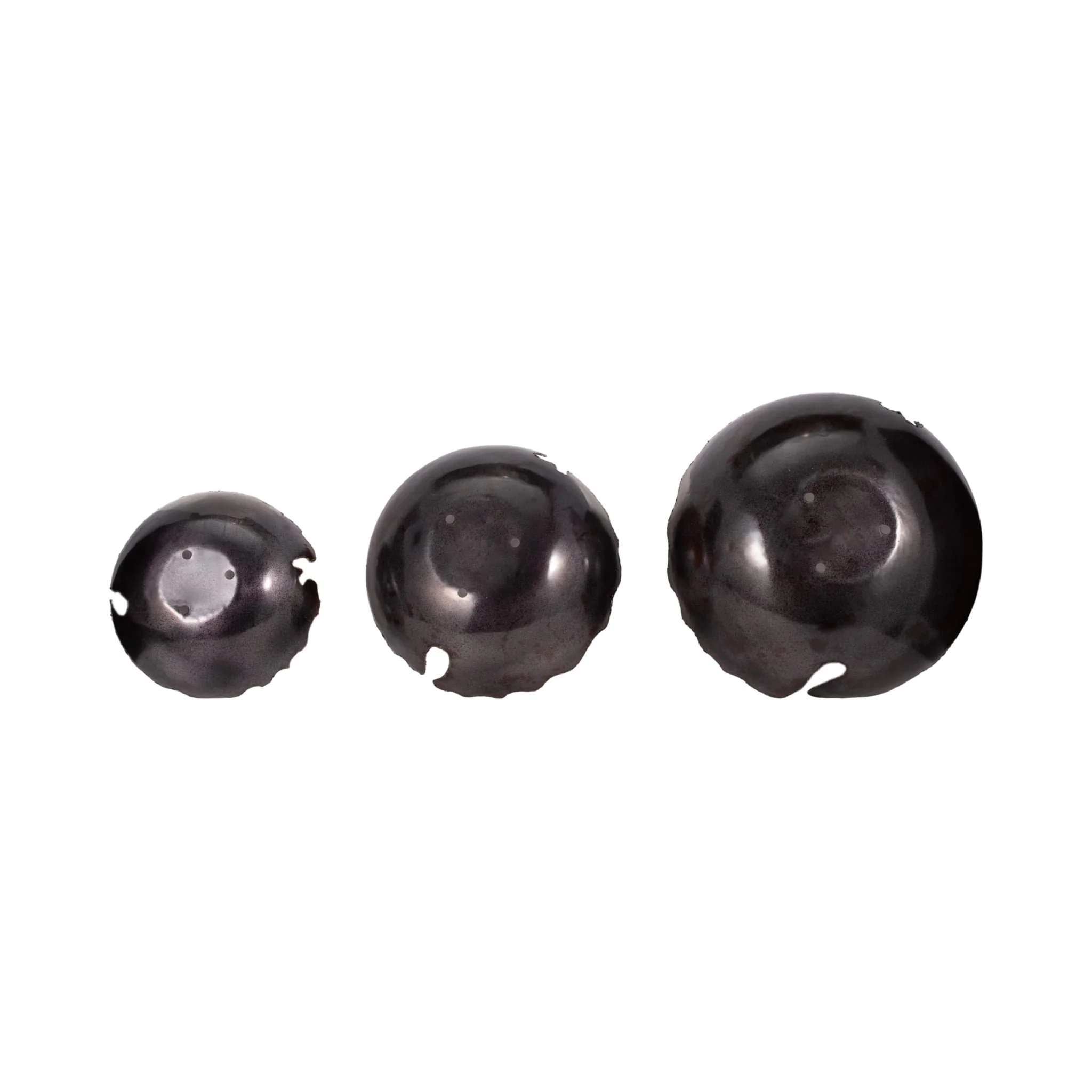 Metal S/3 12/15/18" Chipped Bowls, Black - Image 8