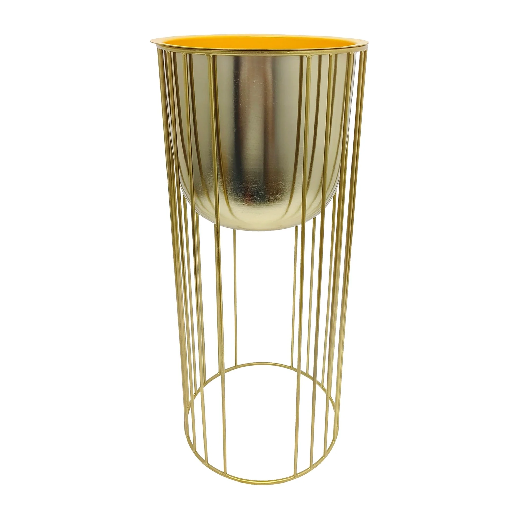 Metal, S/3 16/20/24" Raised Planters, Gold - Image 4