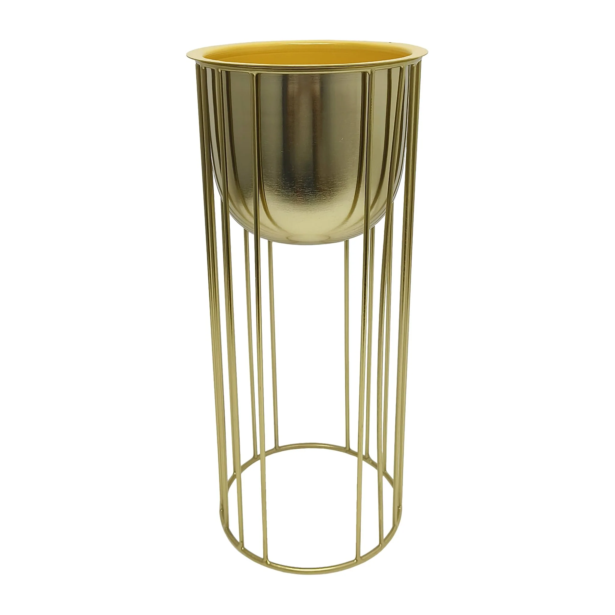 Metal, S/3 16/20/24" Raised Planters, Gold - Image 5