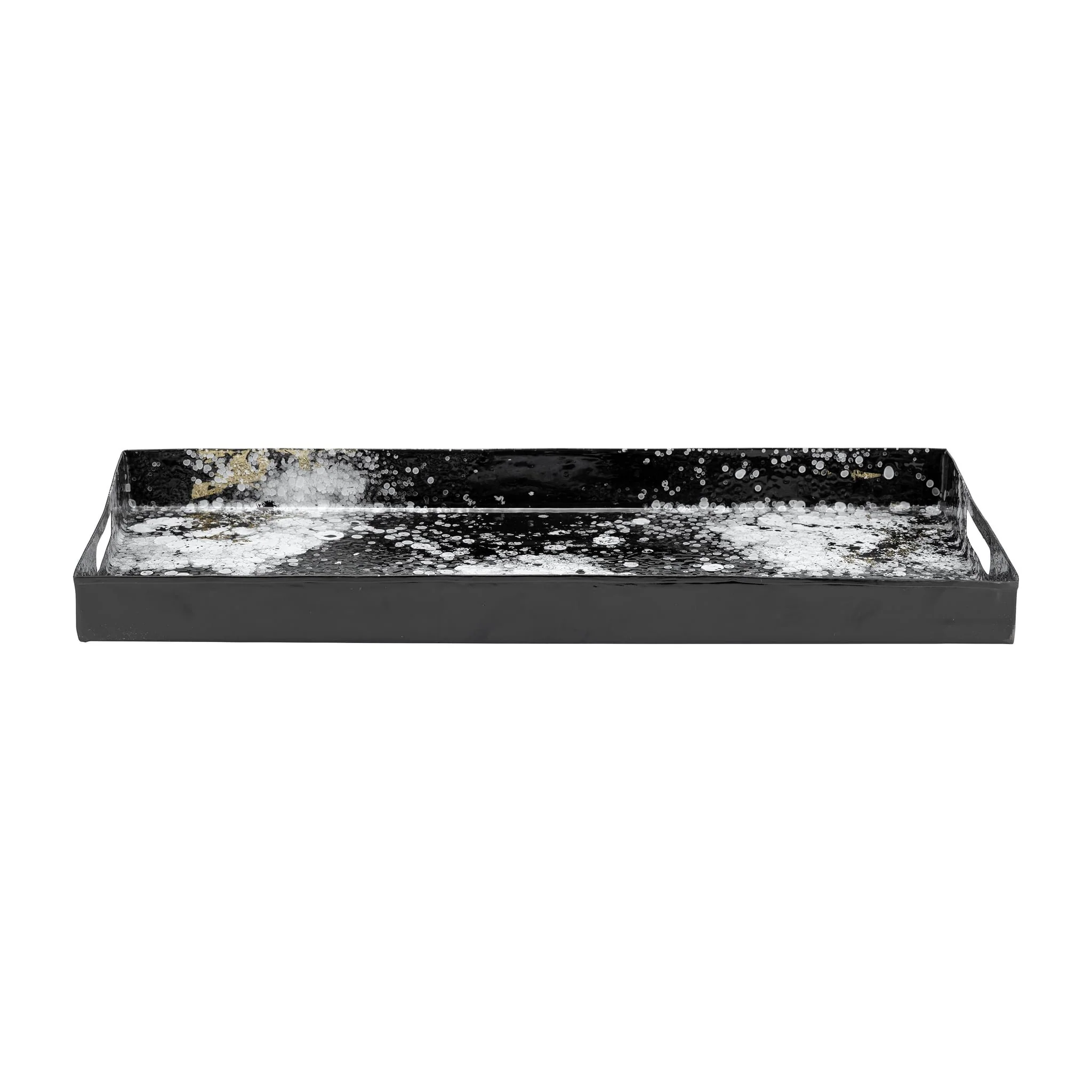 Metal, S/3 18/22/25" Rectangular Trays, Black/whit - Image 4