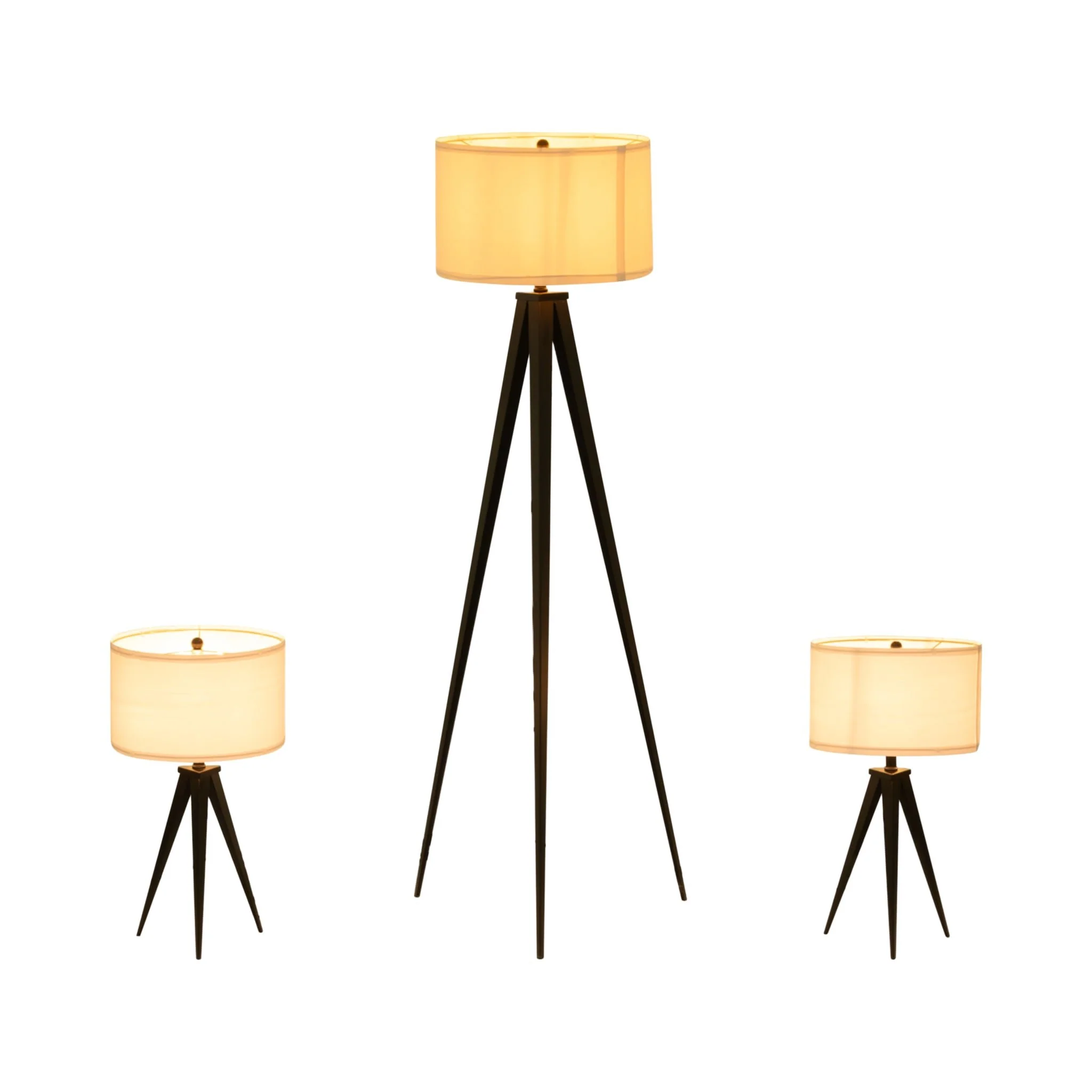 Metal,s/3,23/60"h,table&floor Tripod Lamps,blk - Image 2