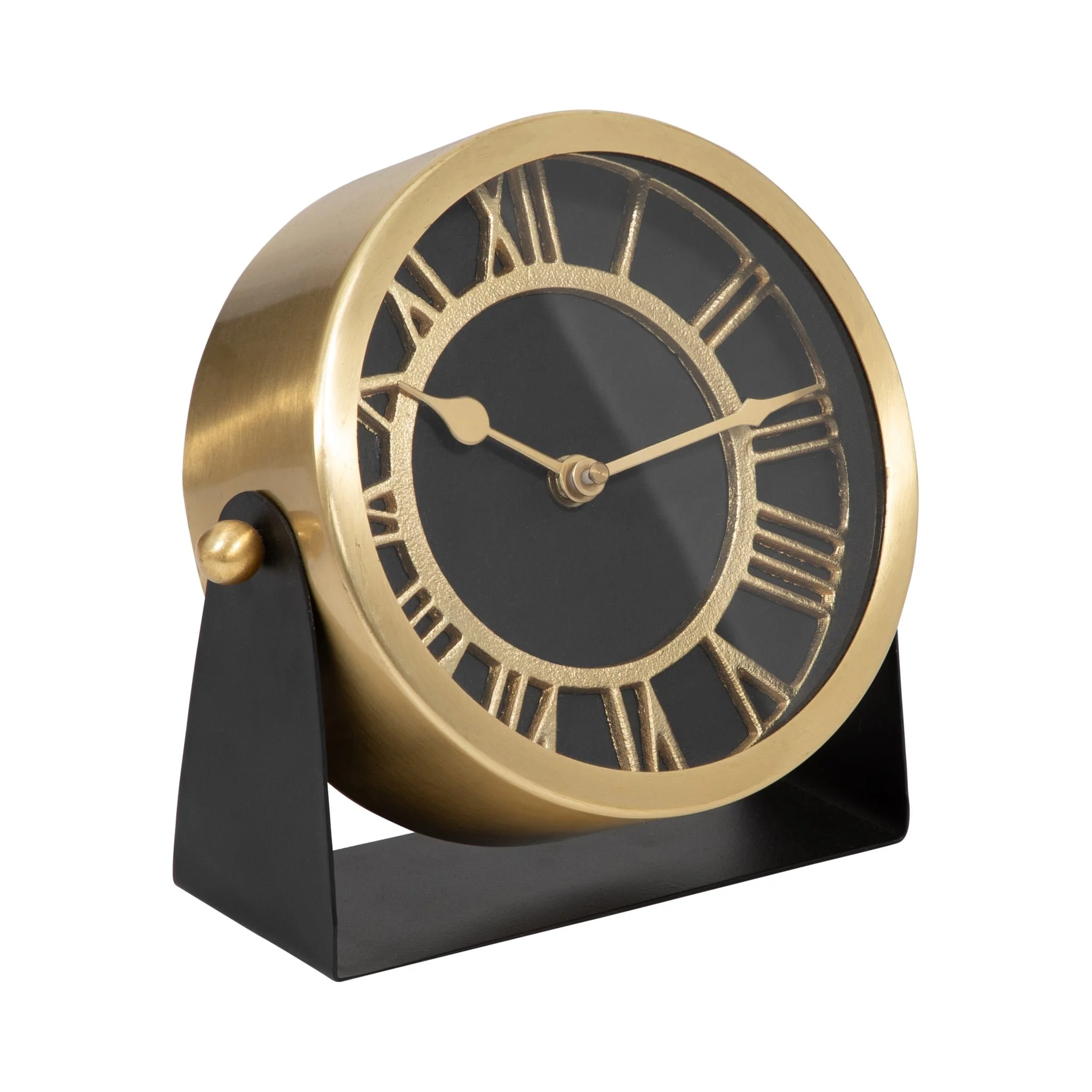 Metal Table Clock 7'' Gold Black - Image 2