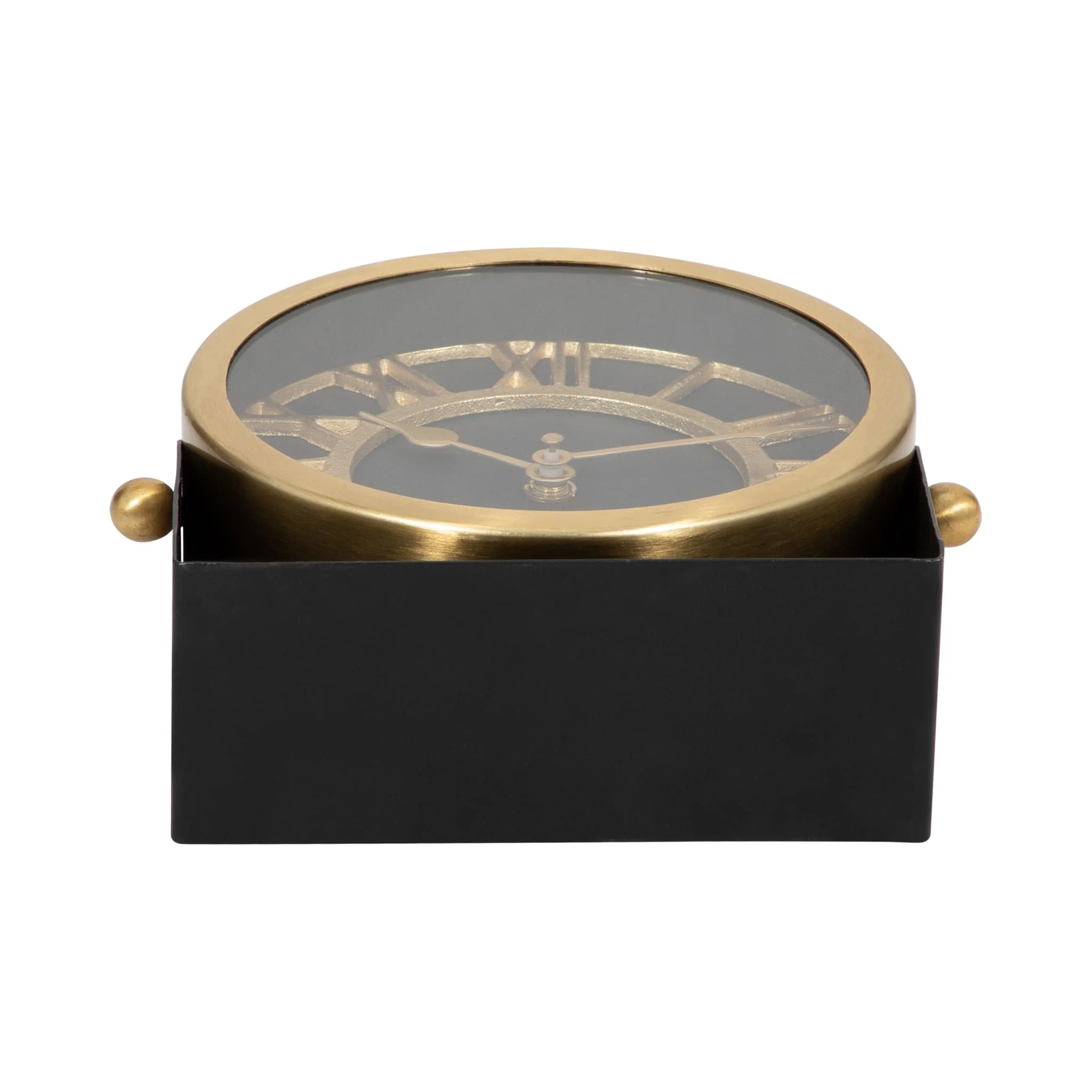 Metal Table Clock 7'' Gold Black - Image 7