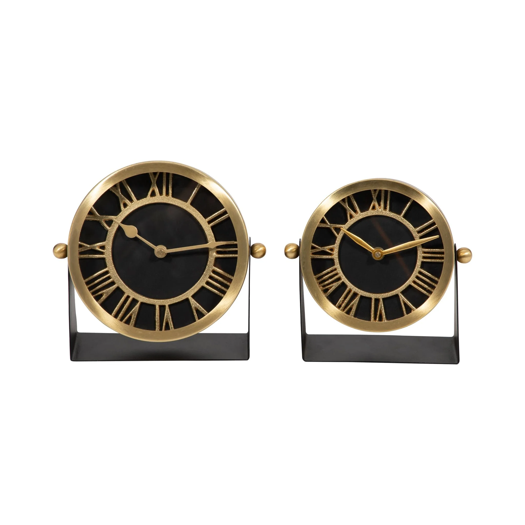 Metal Table Clock 7'' Gold Black - Image 8