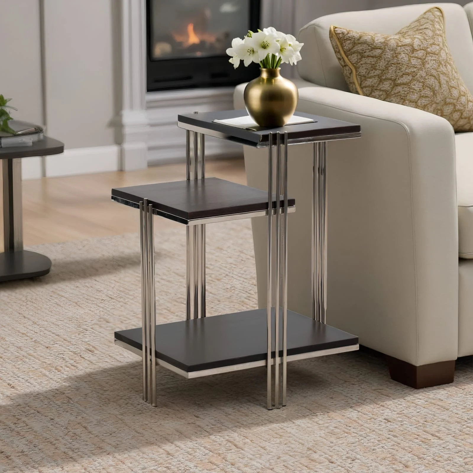 Metal/wood, 24" Three Tier Side Table - Image 11