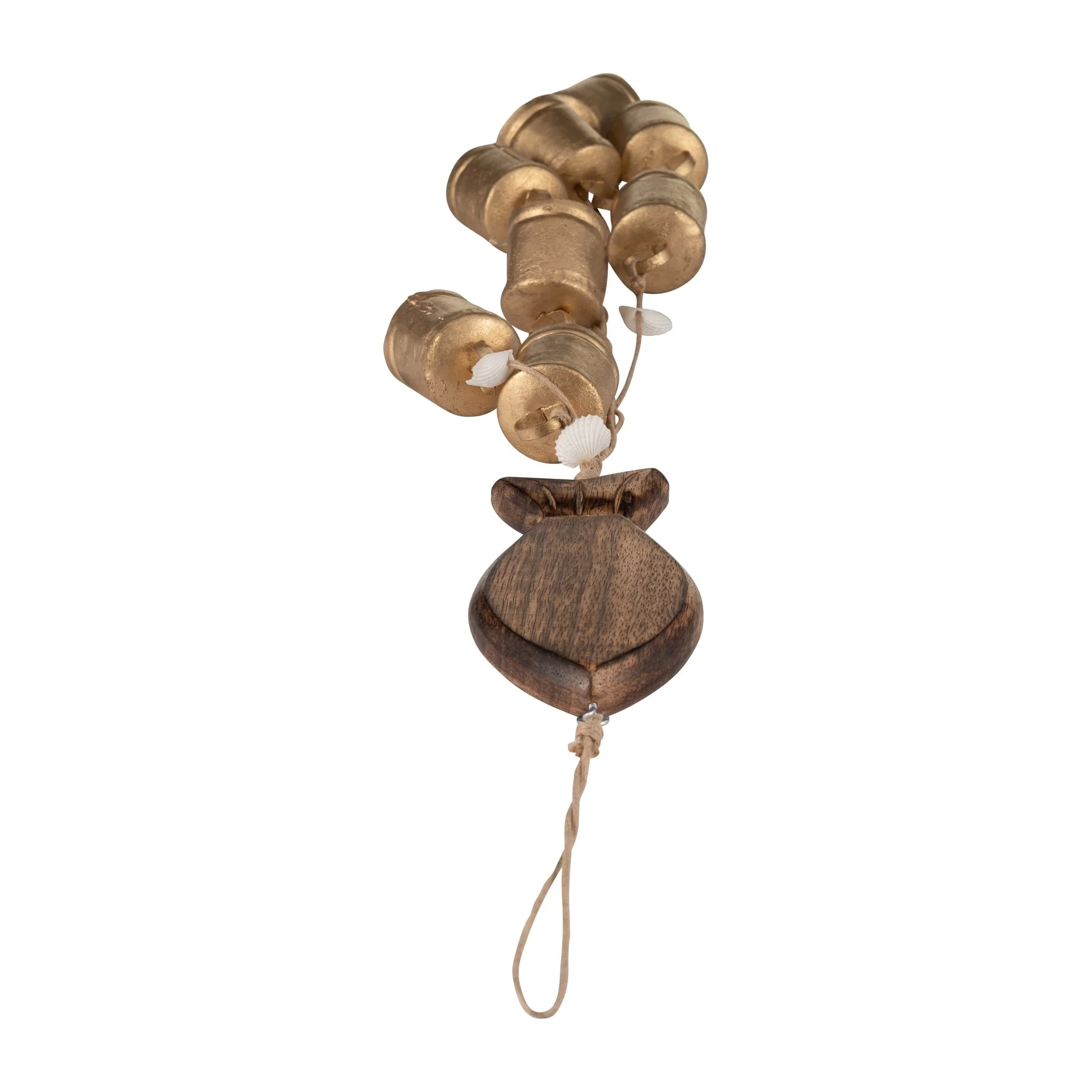 Metal/wood, 28" Fish W/ Bells Chime, Gold - Image 6