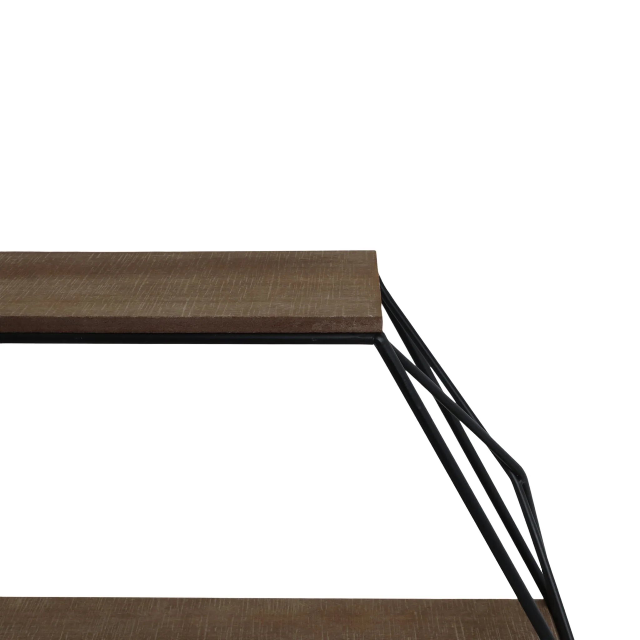 Metal/wood 3 Tier Hexagon Wall Shelf, Brown/black - Image 5