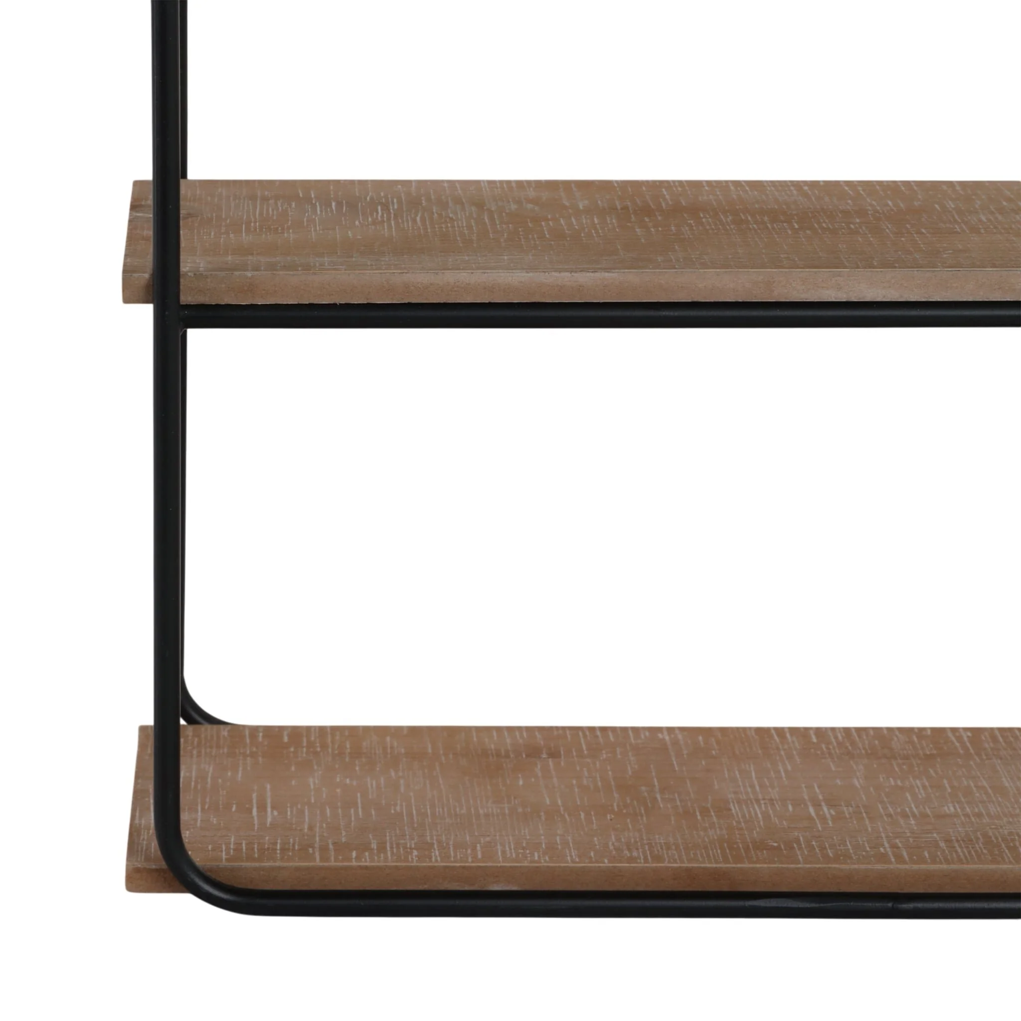 Metal/wood 3 Tier Wall Shelf, Brown/black - Image 4