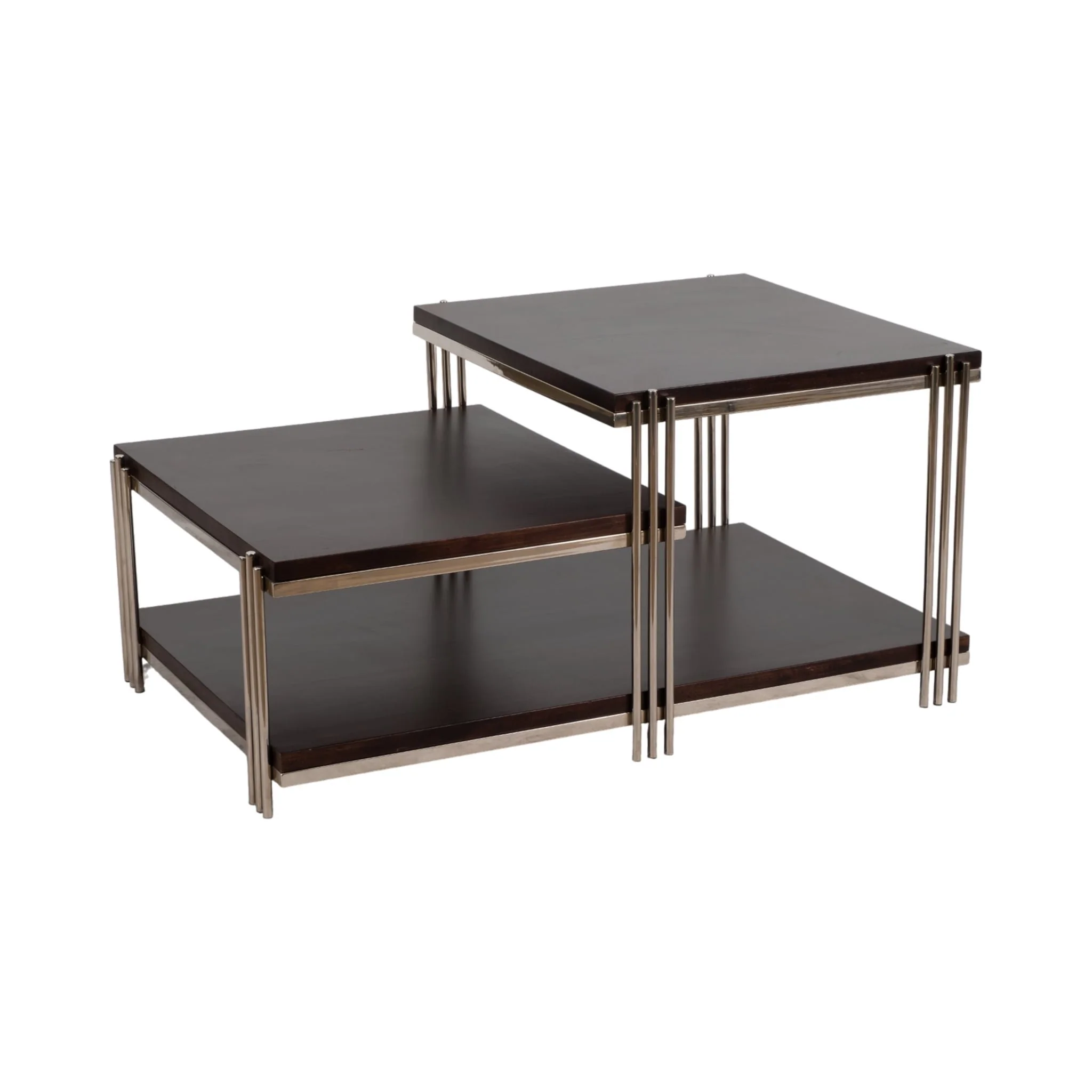 Metal/wood, 42" Three Tier Coffee Table - Image 2