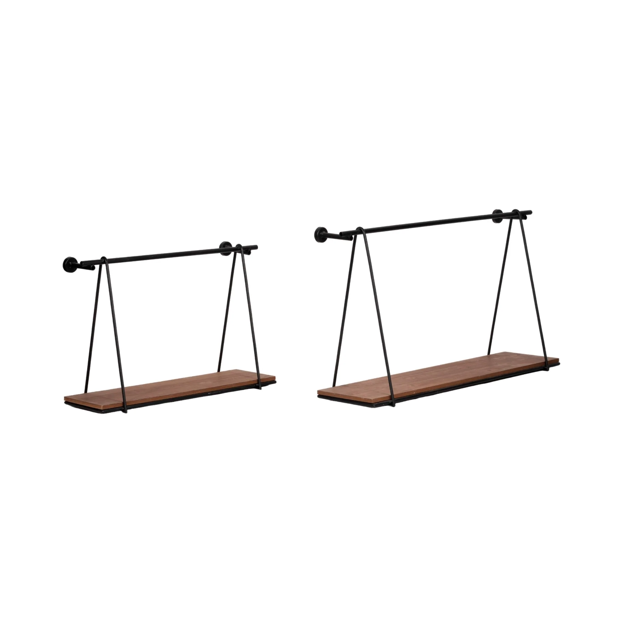 Metal/wood, S/2 12/14"h Swing Like Wall Shelves, B - Image 2