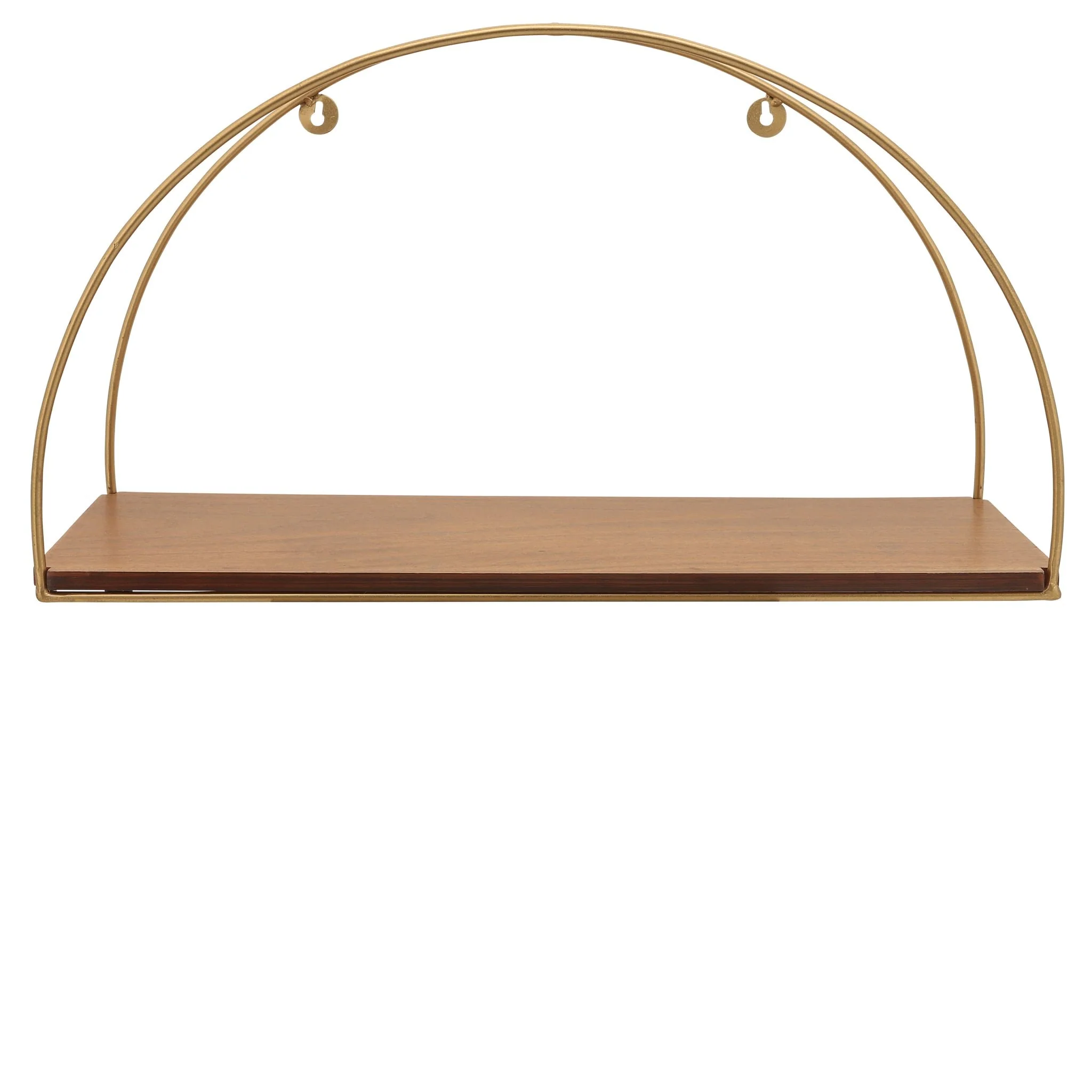 Metal/wood, S/3 10/12/14"h Wall Shelves, Brown/gol - Image 2
