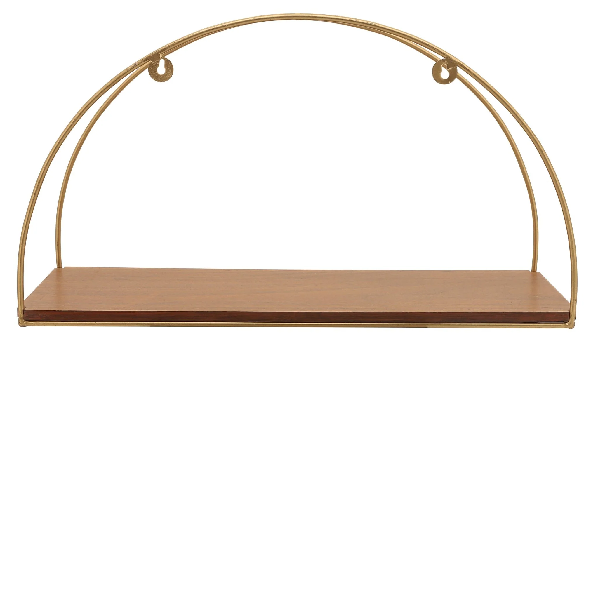 Metal/wood, S/3 10/12/14"h Wall Shelves, Brown/gol - Image 3