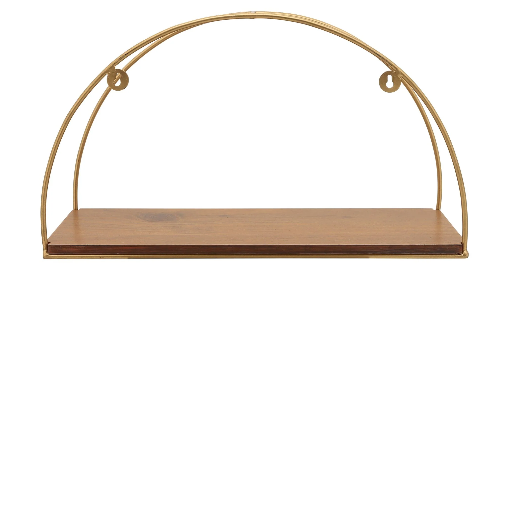 Metal/wood, S/3 10/12/14"h Wall Shelves, Brown/gol - Image 5