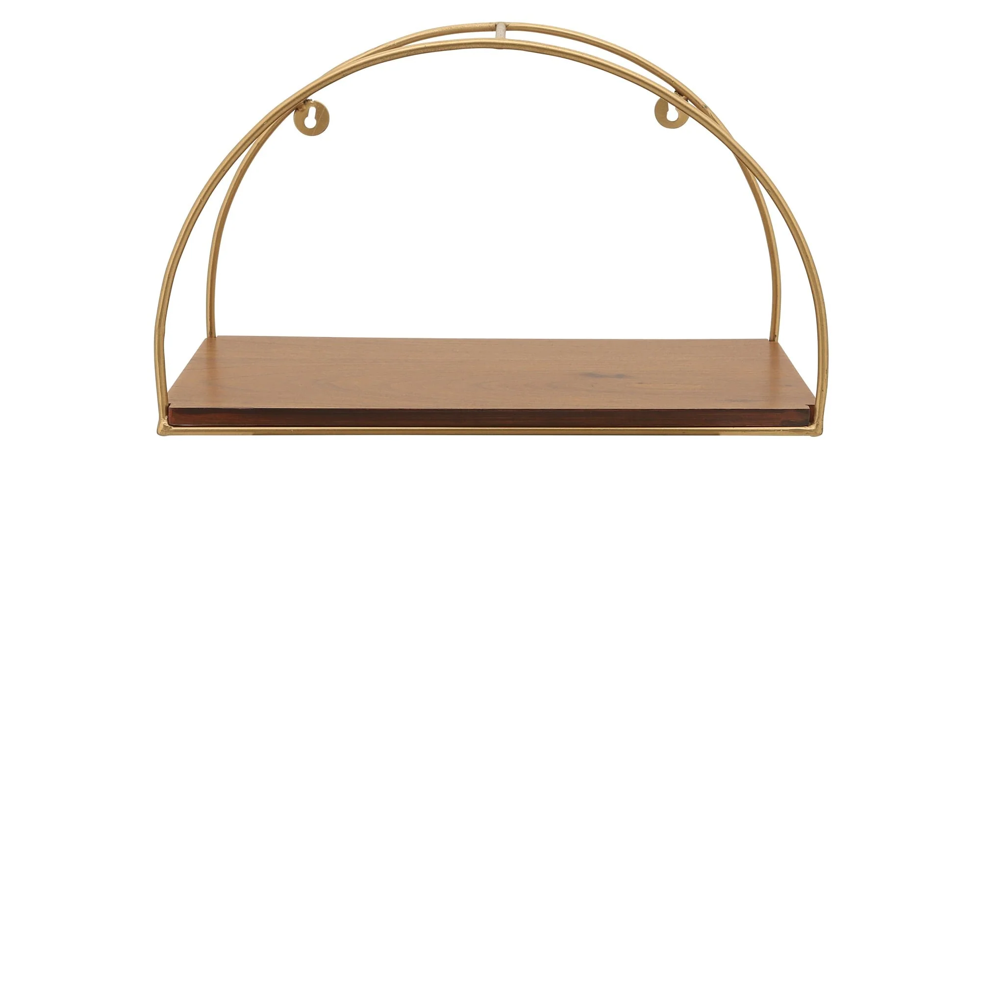 Metal/wood, S/3 10/12/14"h Wall Shelves, Brown/gol - Image 6