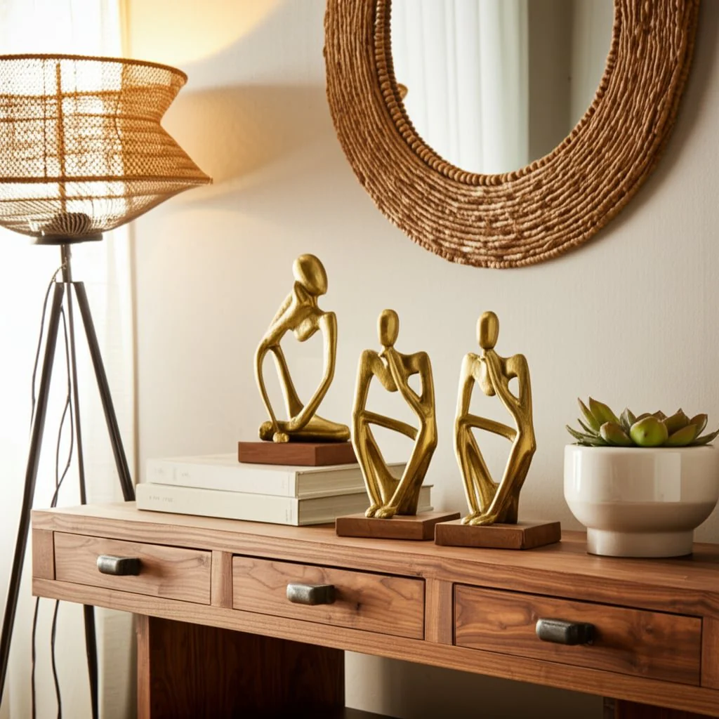 Metal/wood, S/3 9" Deep Thoughts, Gold - Image 11