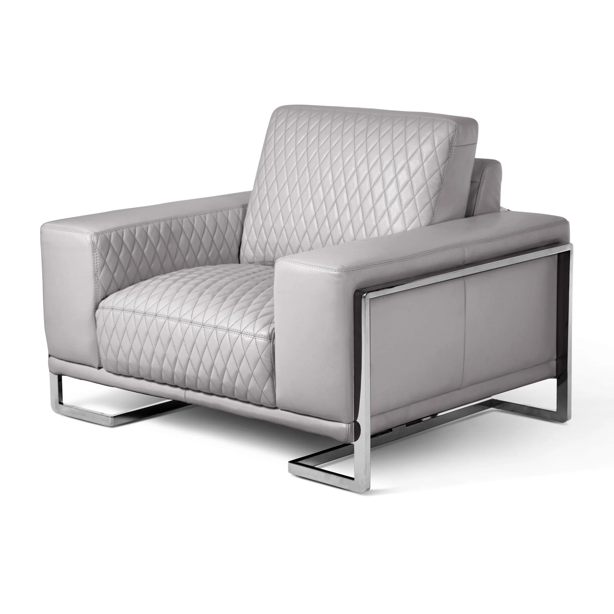 Mia Bella Gianna Chair and a Half - Light Gray - Stainless Steel - Image 2