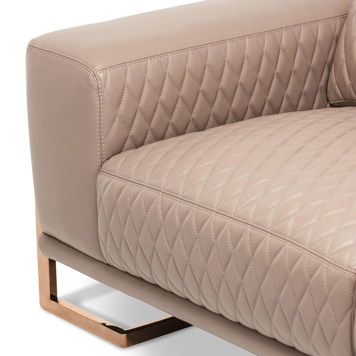 Mia Bella Gianna Leather Chair and a Half - Light Coffee/Rose Gold - Image 2