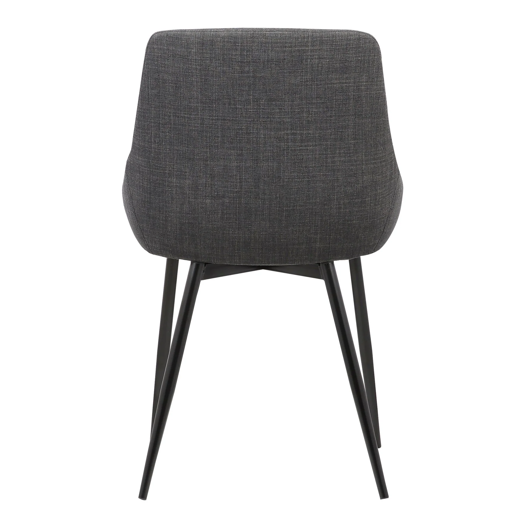 Mia Contemporary Dining Chair in Charcoal Fabric with Black Powder Coated Metal Legs - Image 4