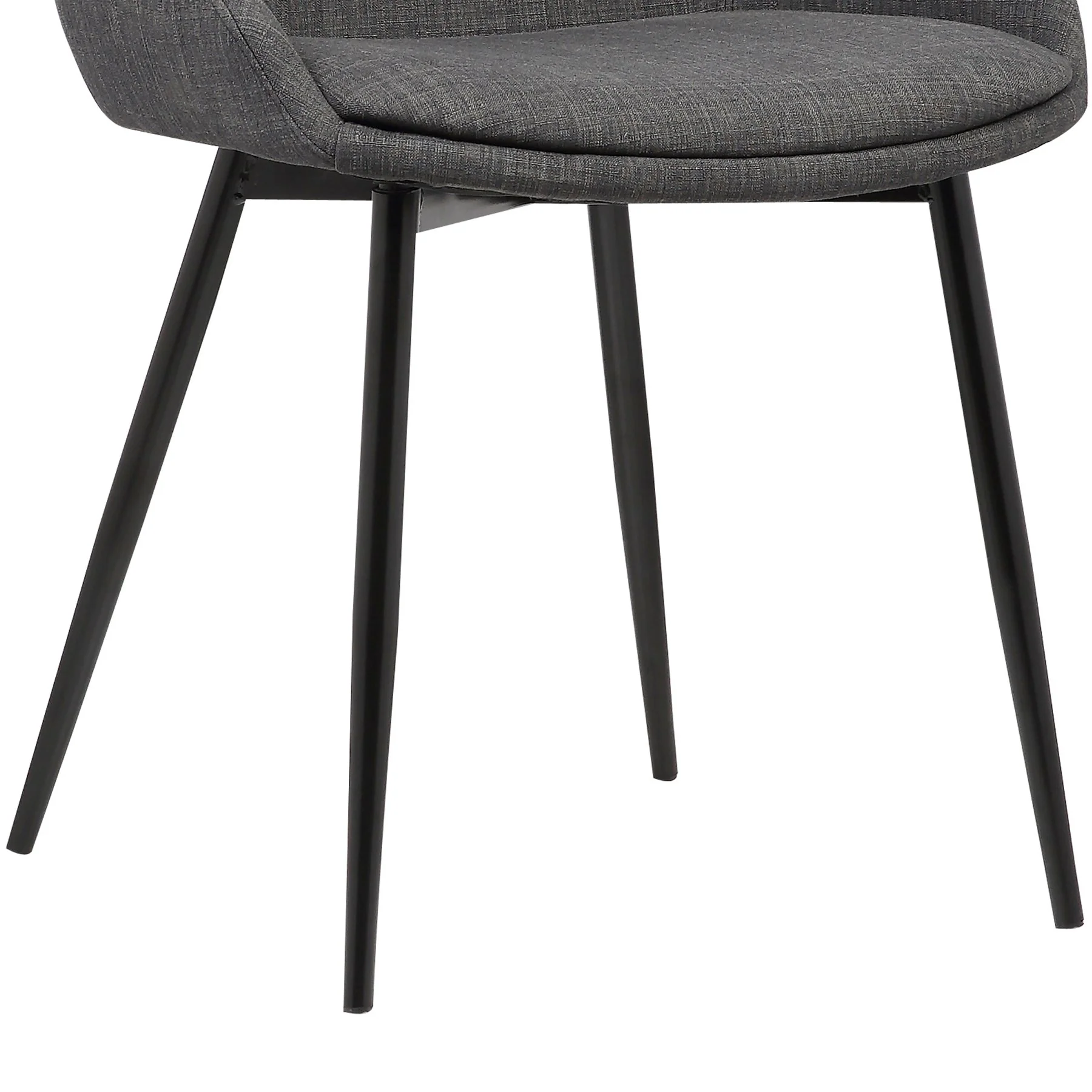 Mia Contemporary Dining Chair in Charcoal Fabric with Black Powder Coated Metal Legs - Image 7