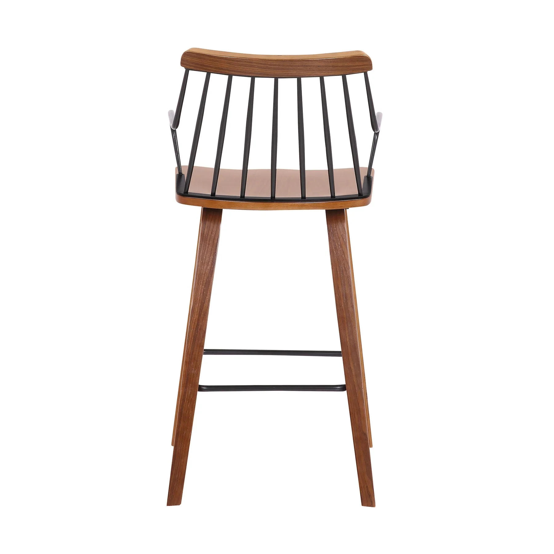 Micah Walnut and Metal Modern 26" Counter Height Bar Stool - Image 5