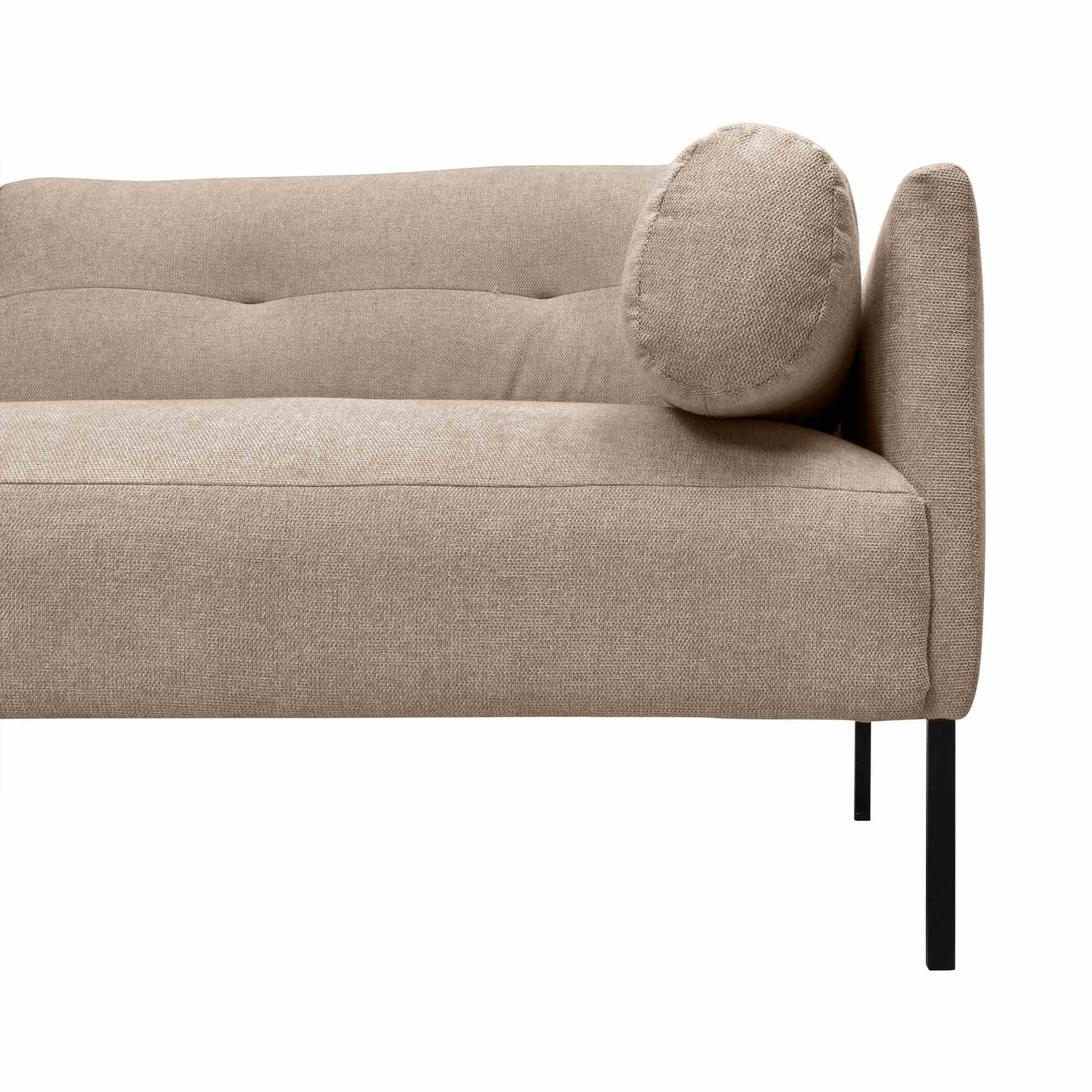 Michalina 84" Beige Fabric Sofa with Black Metal Legs - Image 5
