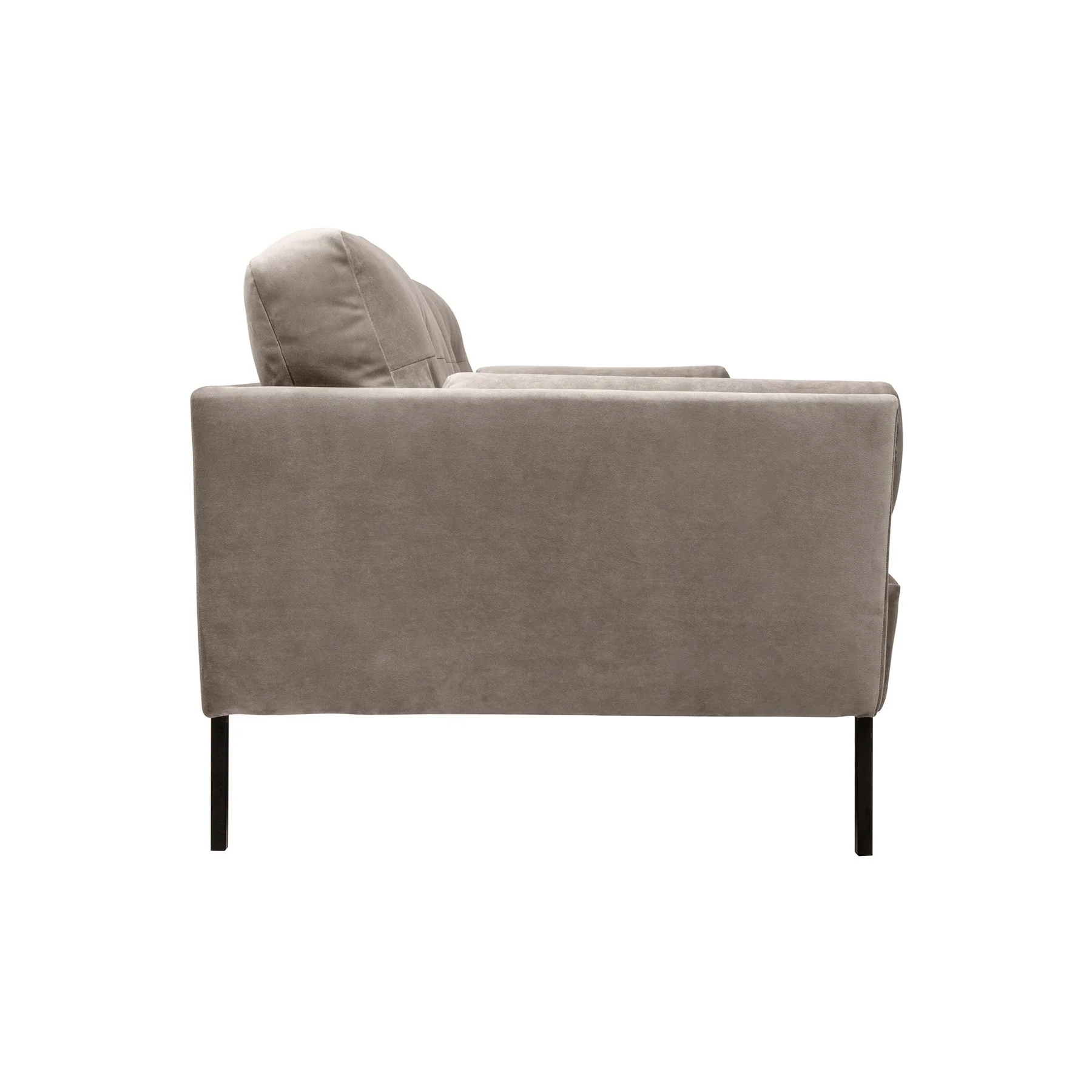 Michalina 84" Fossil Gray Velvet Sofa with Black Metal Legs - Image 3
