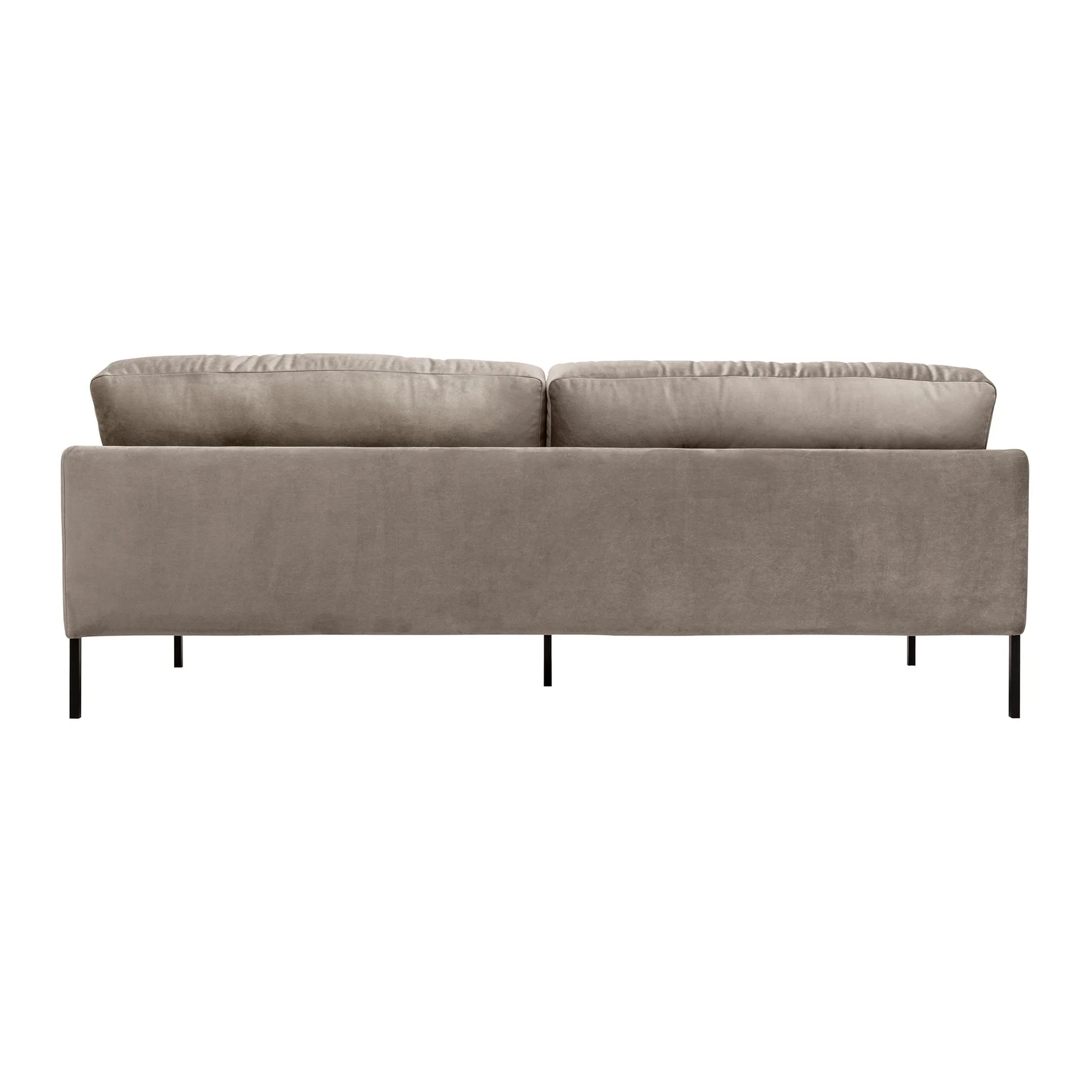 Michalina 84" Fossil Gray Velvet Sofa with Black Metal Legs - Image 4