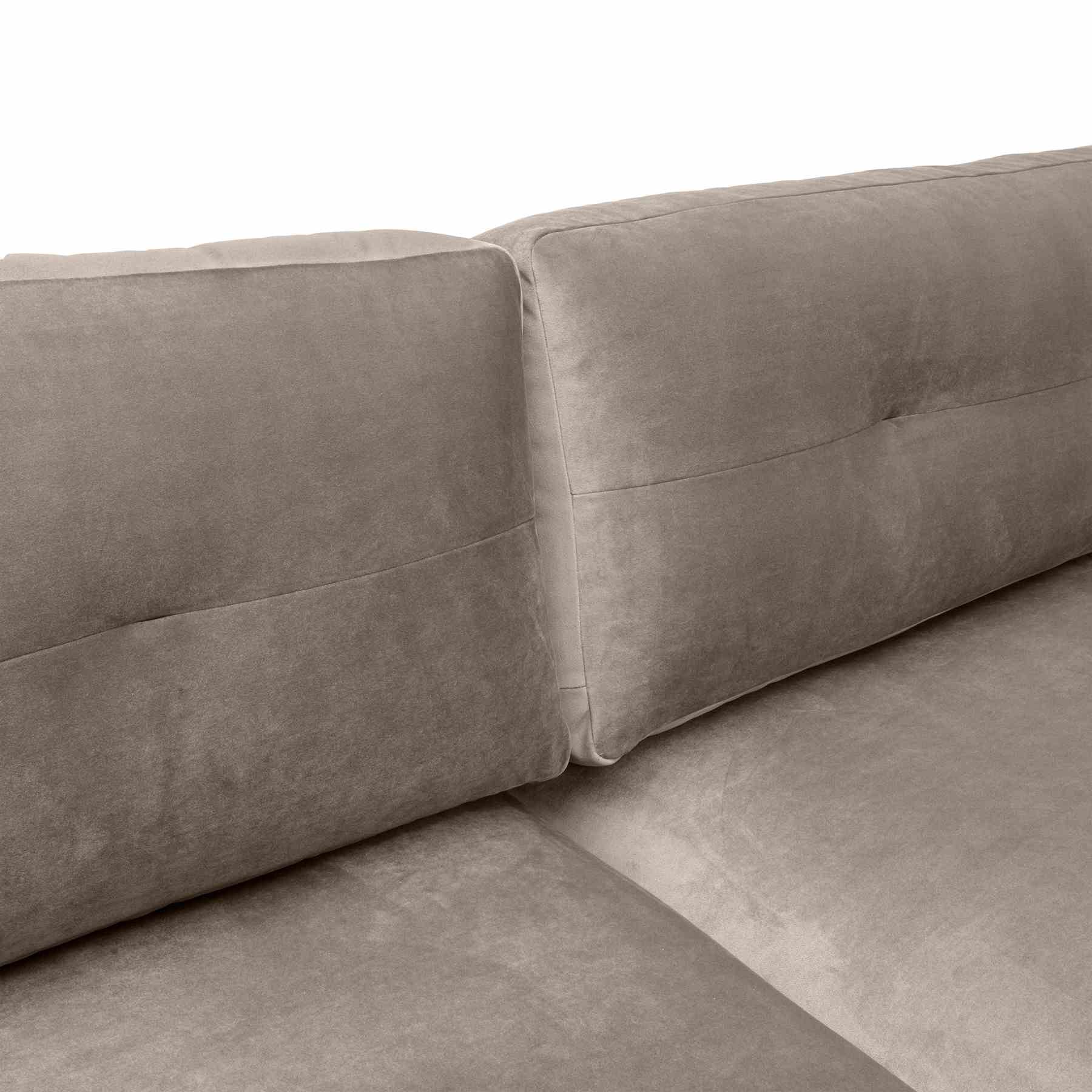 Michalina 84" Fossil Gray Velvet Sofa with Black Metal Legs - Image 7