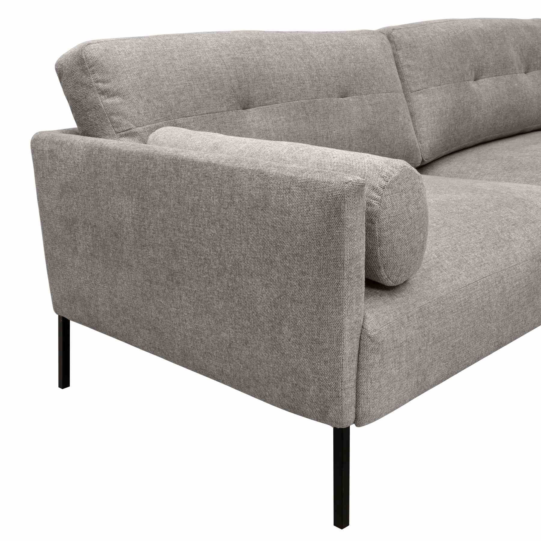 Michalina 84" Gray Fabric Sofa with Black Metal Legs - Image 6