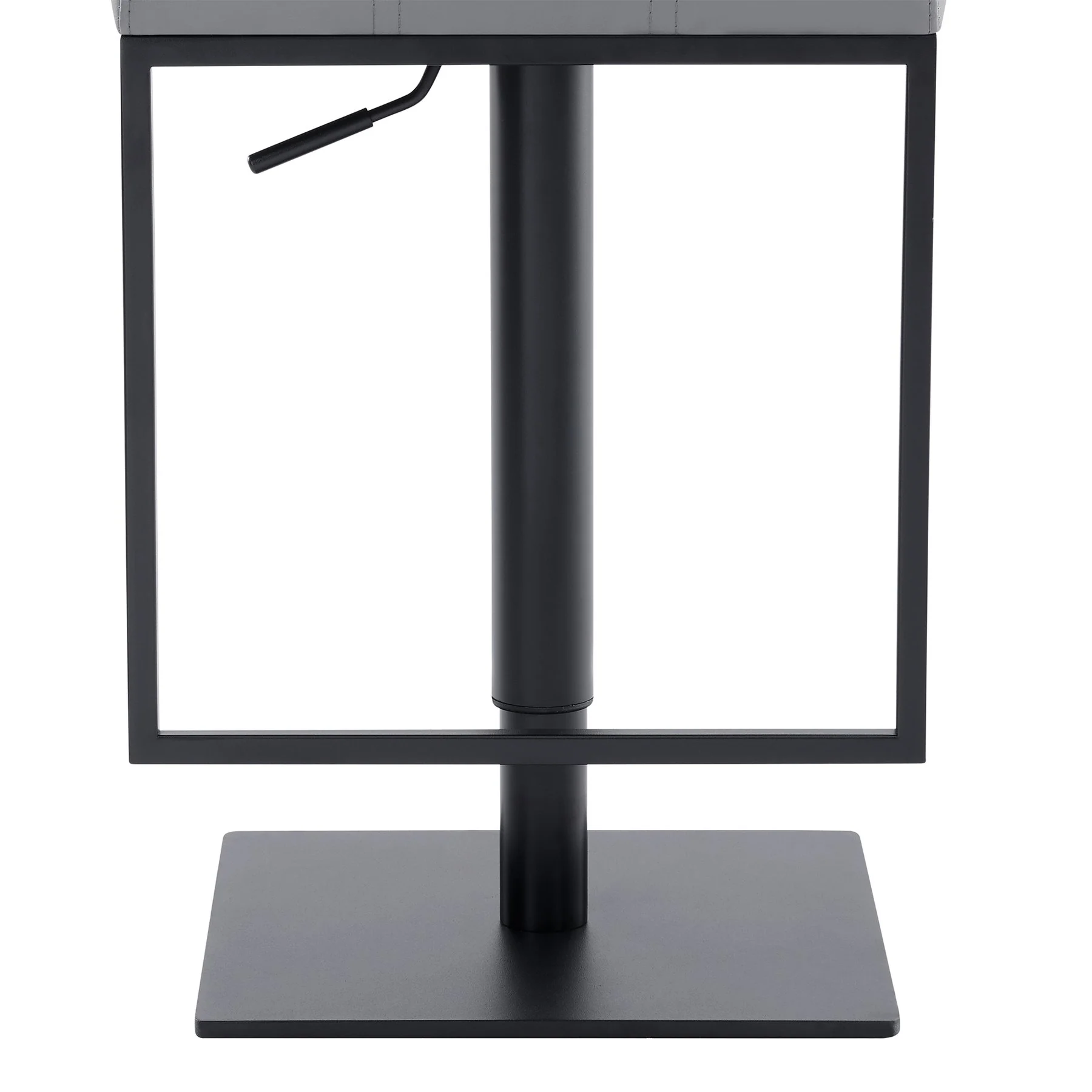 Michele Swivel Adjustable Height Gray Faux Leather and Black Metal Bar Stool - Image 5
