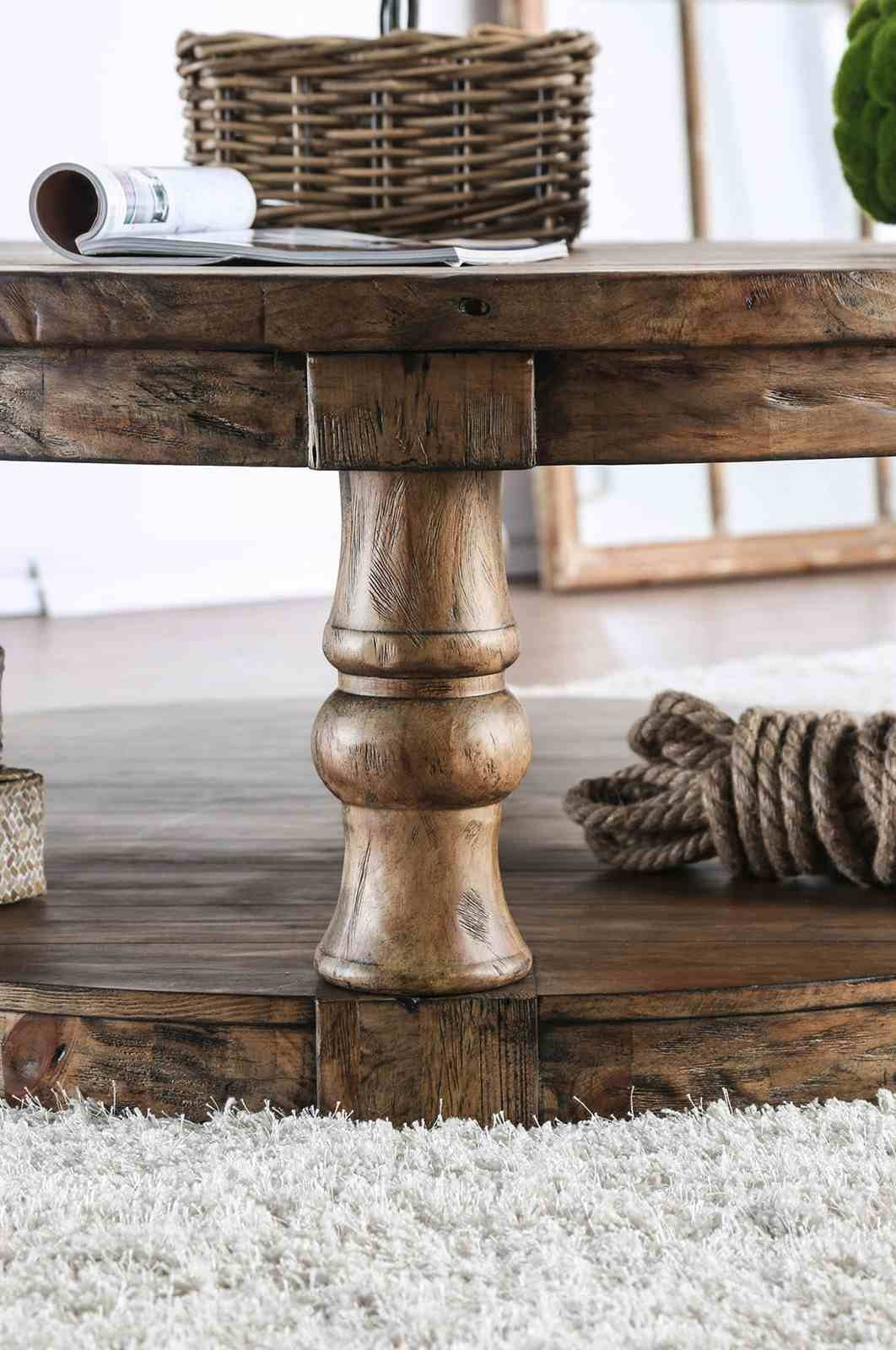 Mika Coffee Table w/ Cushion Top, Antique Oak - Image 3