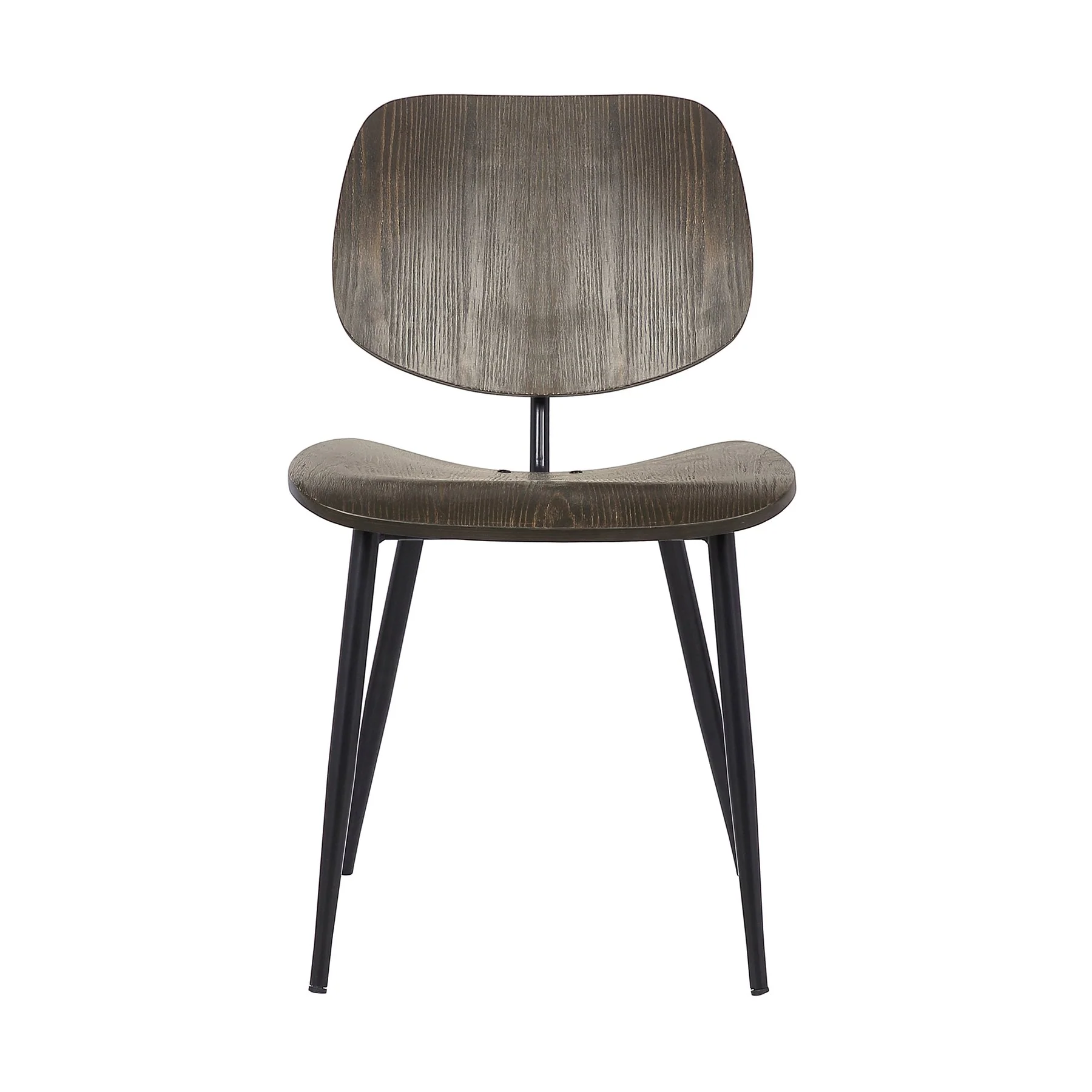 Miki Mid-Century Black and Walnut Wood Dining Accent Chairs (Set of 2) - Image 2