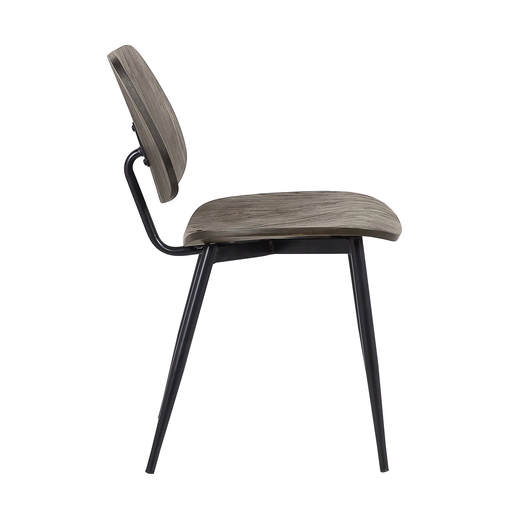 Miki Mid-Century Black and Walnut Wood Dining Accent Chairs (Set of 2) - Image 3
