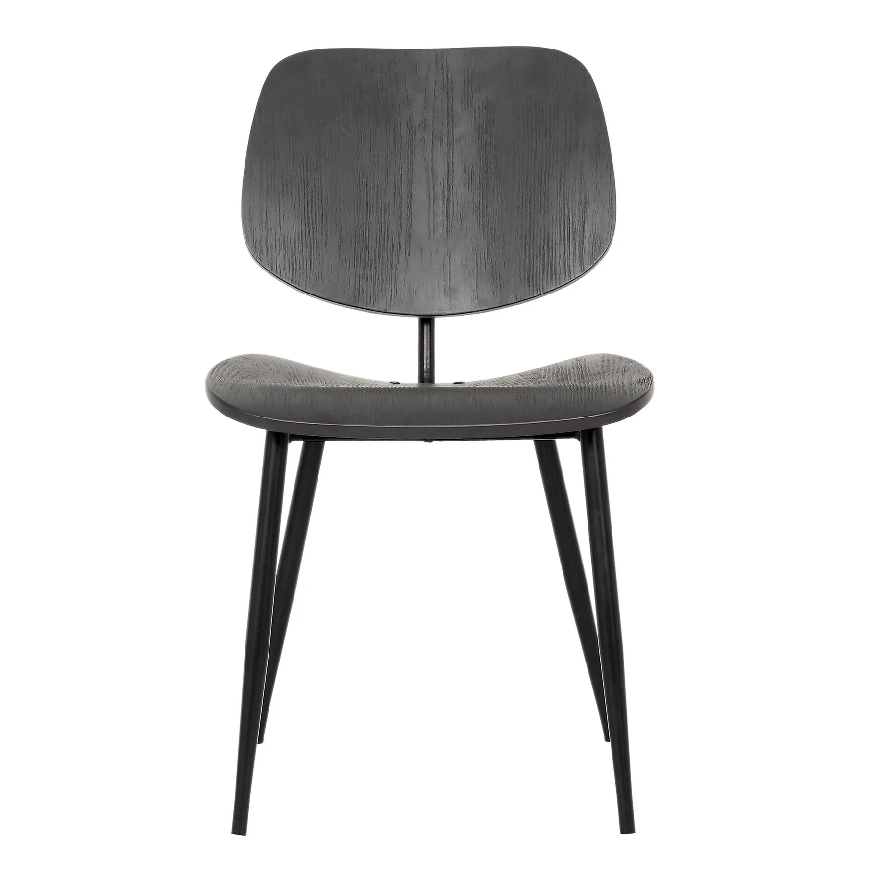 Miki Mid-Century Black Wood Dining Accent Chairs (Set of 2) - Image 2