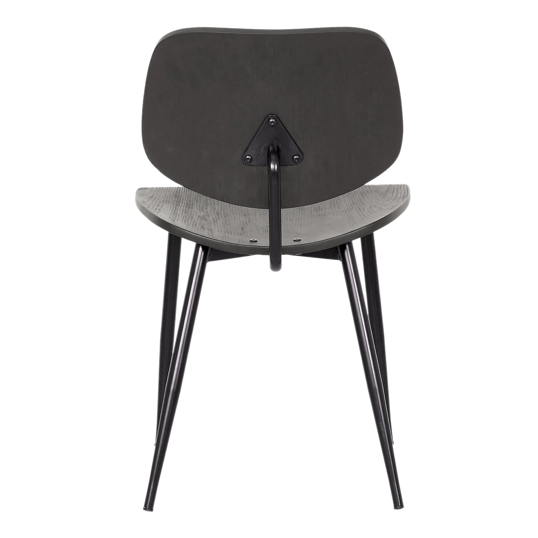 Miki Mid-Century Black Wood Dining Accent Chairs (Set of 2) - Image 4