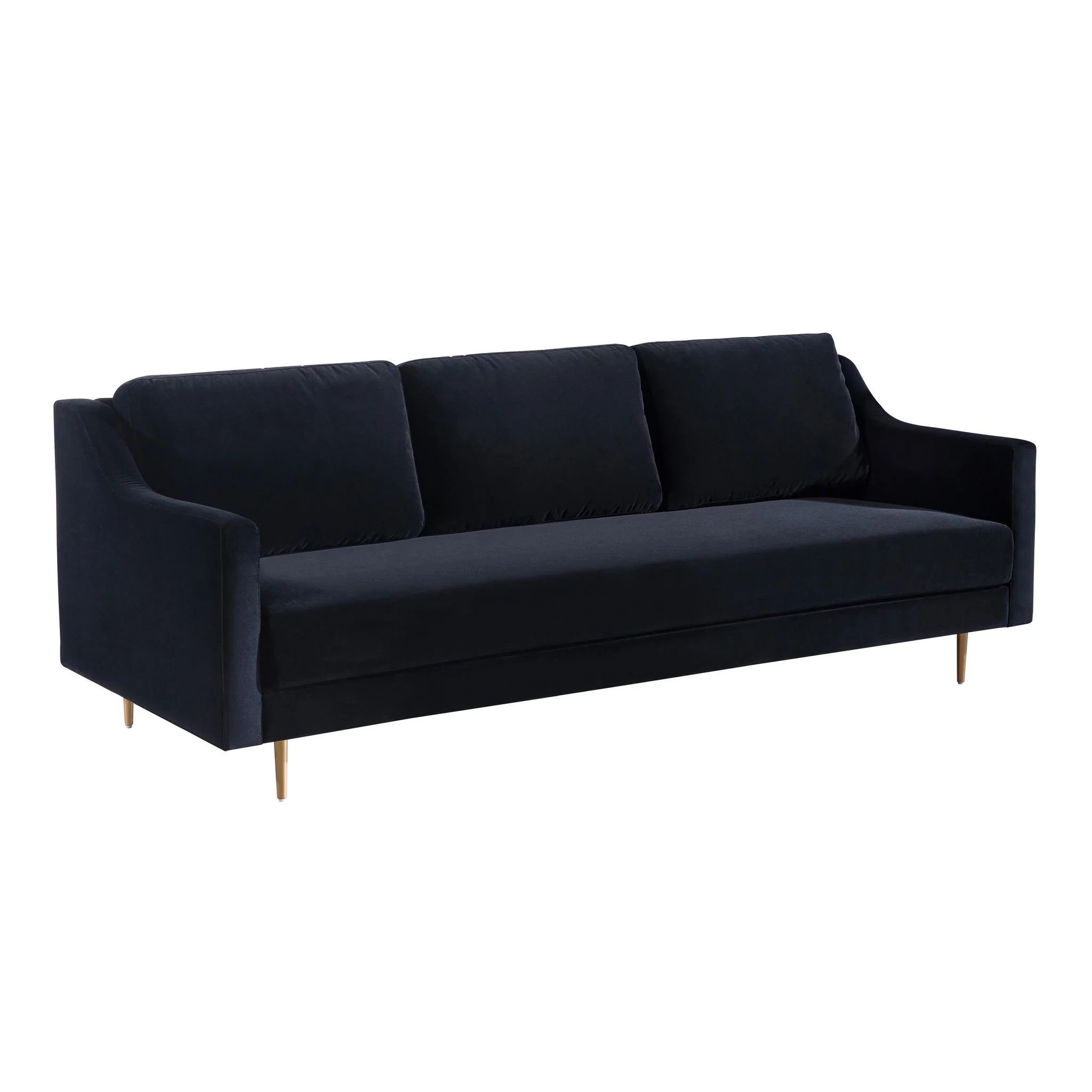 Milan Black Velvet Sofa - Image 3