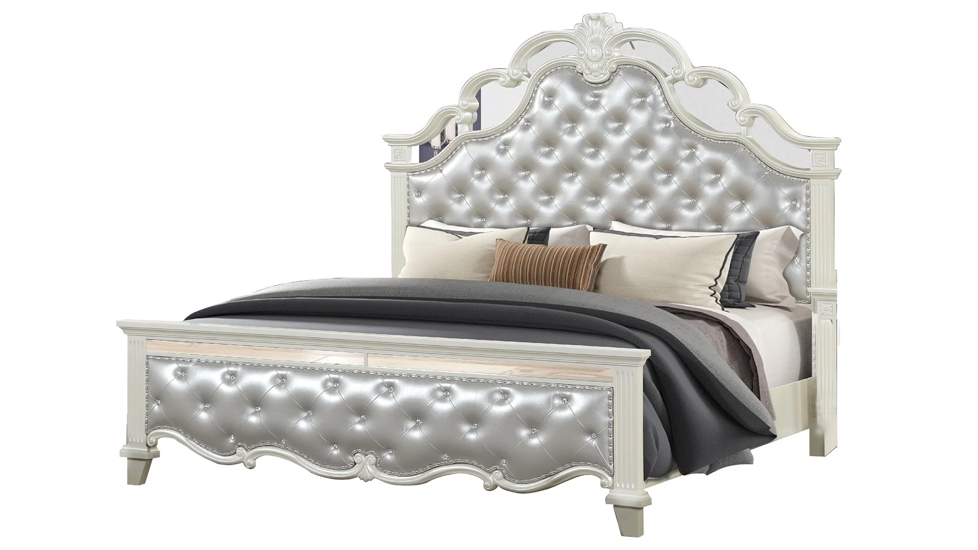 Milan King 4 Pc Bedroom Set White - Image 3