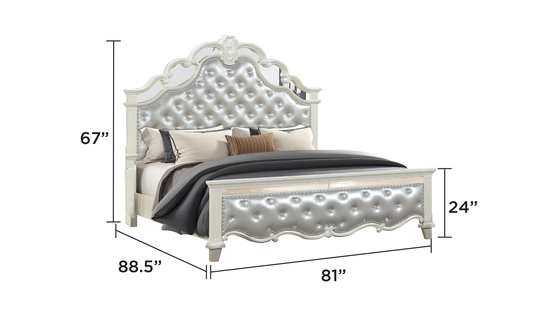 Milan King Bed Cream - Image 5