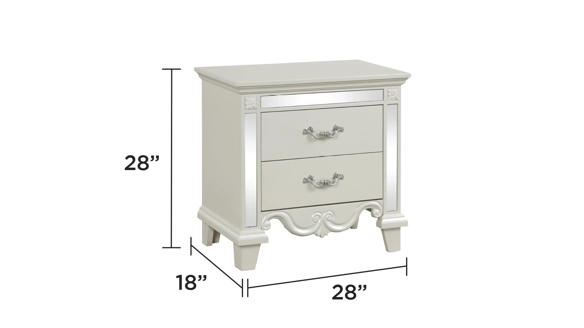 Milan Nightstand White - Image 4