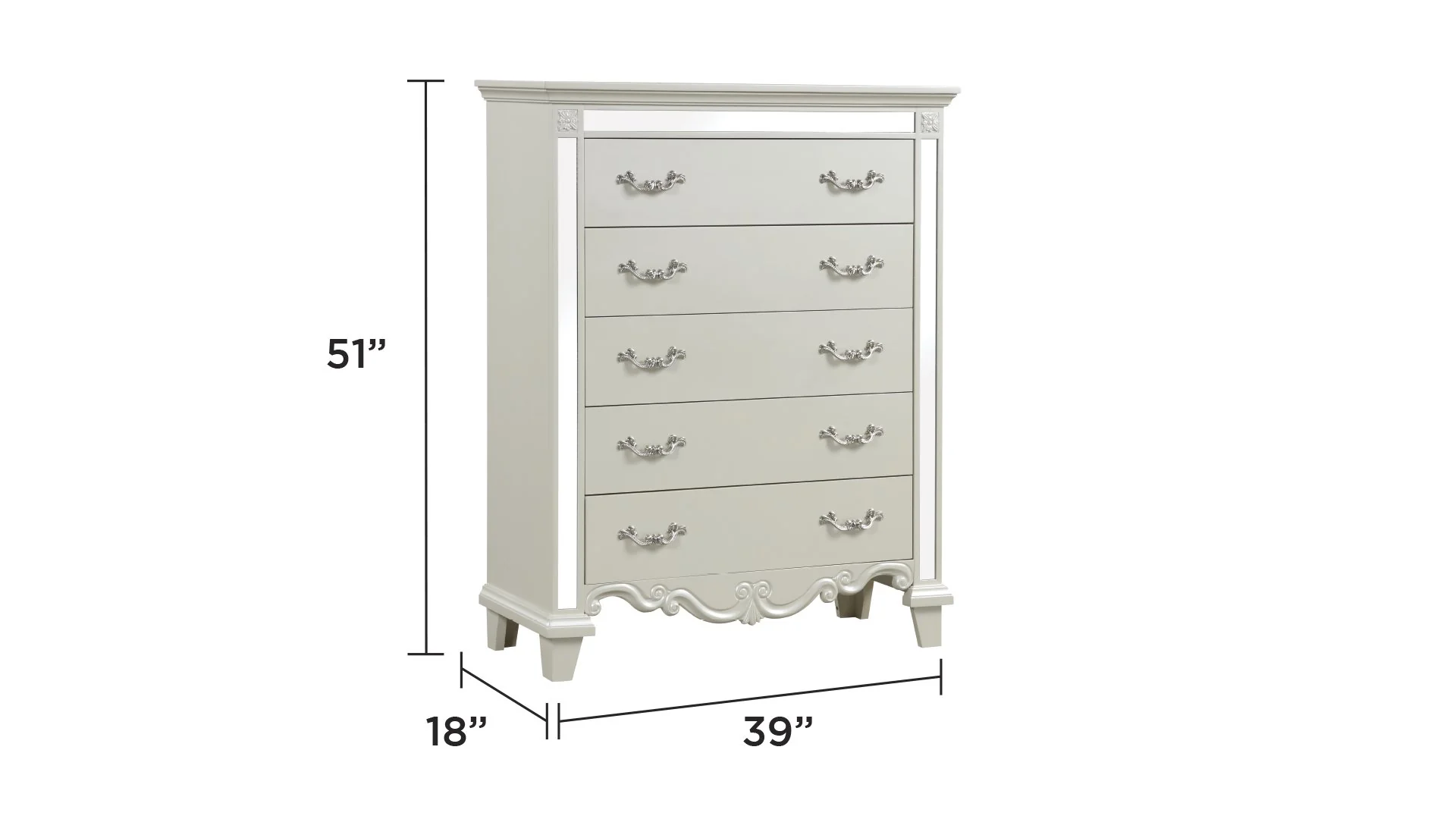 Milan Queen 5 Pc Bedroom Set White - Image 16