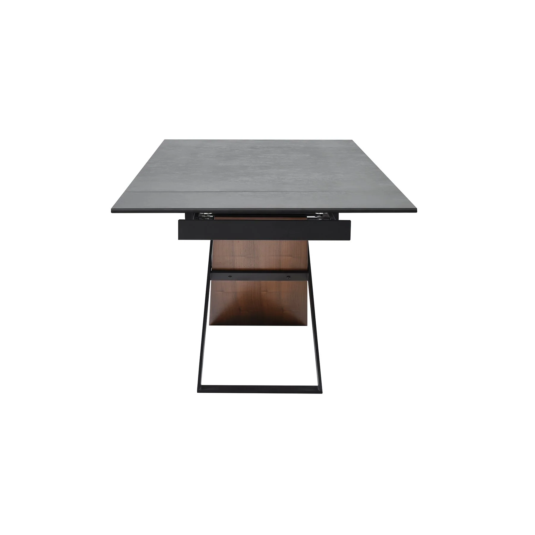 Milena Extendable Dining Table in Stone and Wood - Image 4