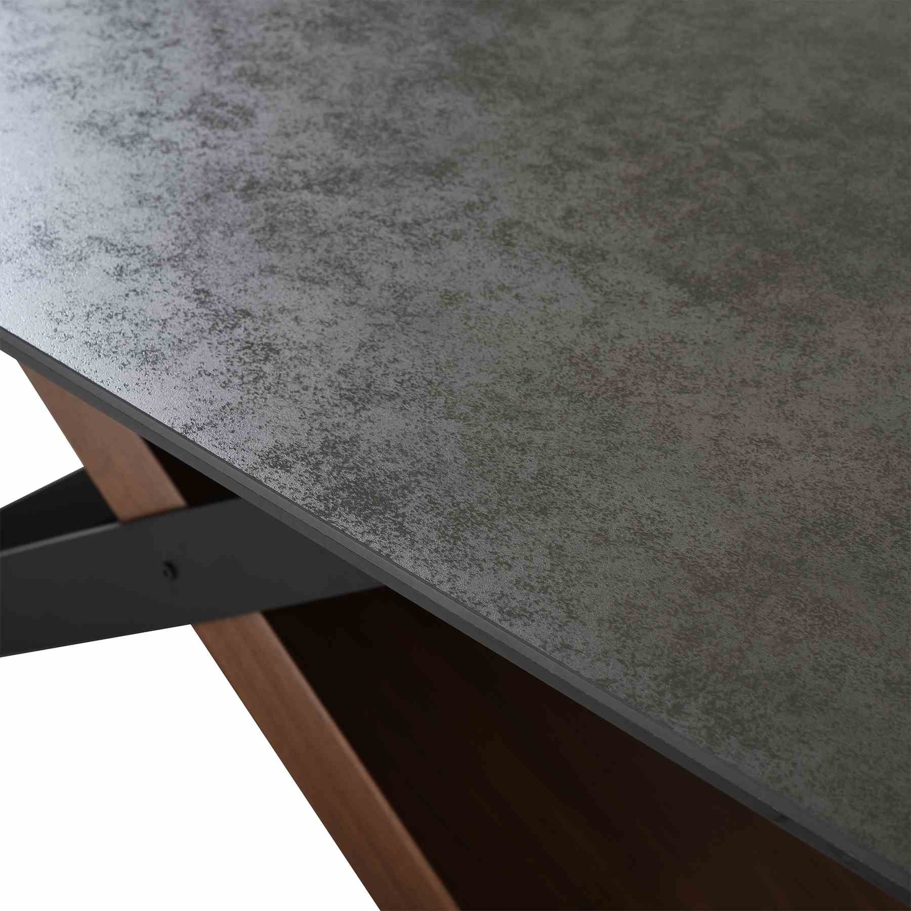 Milena Extendable Dining Table in Stone and Wood - Image 7