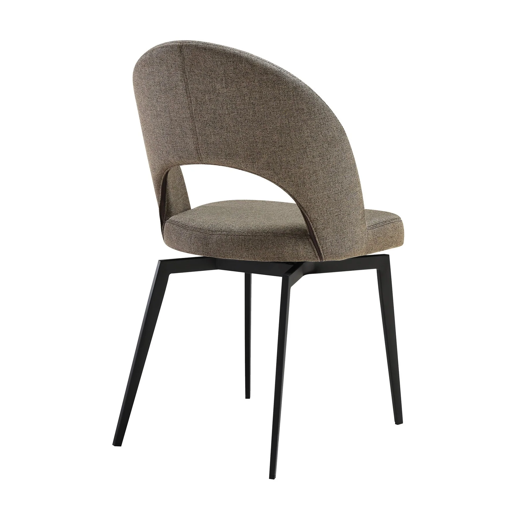 Milena Lucia 7 Piece Extendable Dining Set with Brown Fabric Chairs - Image 3