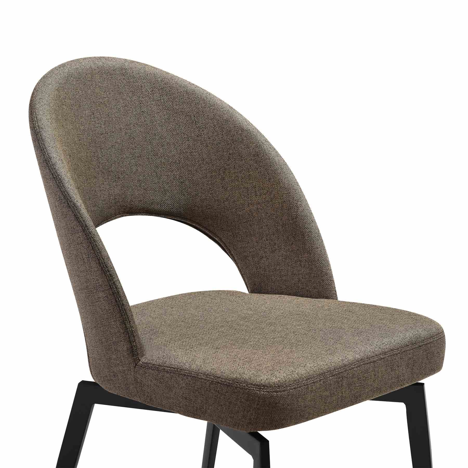 Milena Lucia 7 Piece Extendable Dining Set with Brown Fabric Chairs - Image 6